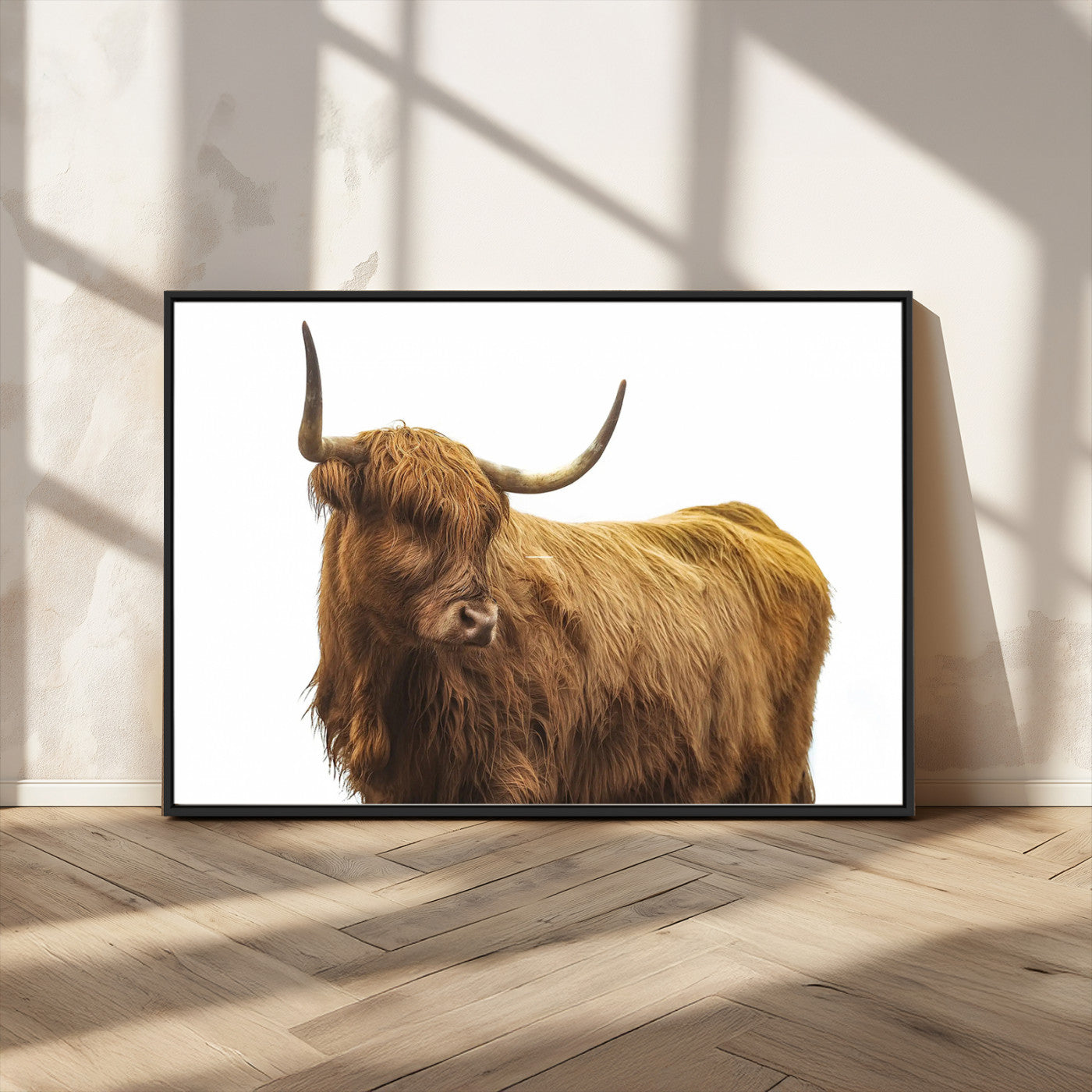 MGV-FC-36X24 - Highland Cow Wall Art Canvas Print, Framed Farmhouse Wall Art Art Picture Print, Rustic Animal Decor Perfect Rustic Farmhouse Decor Artwork