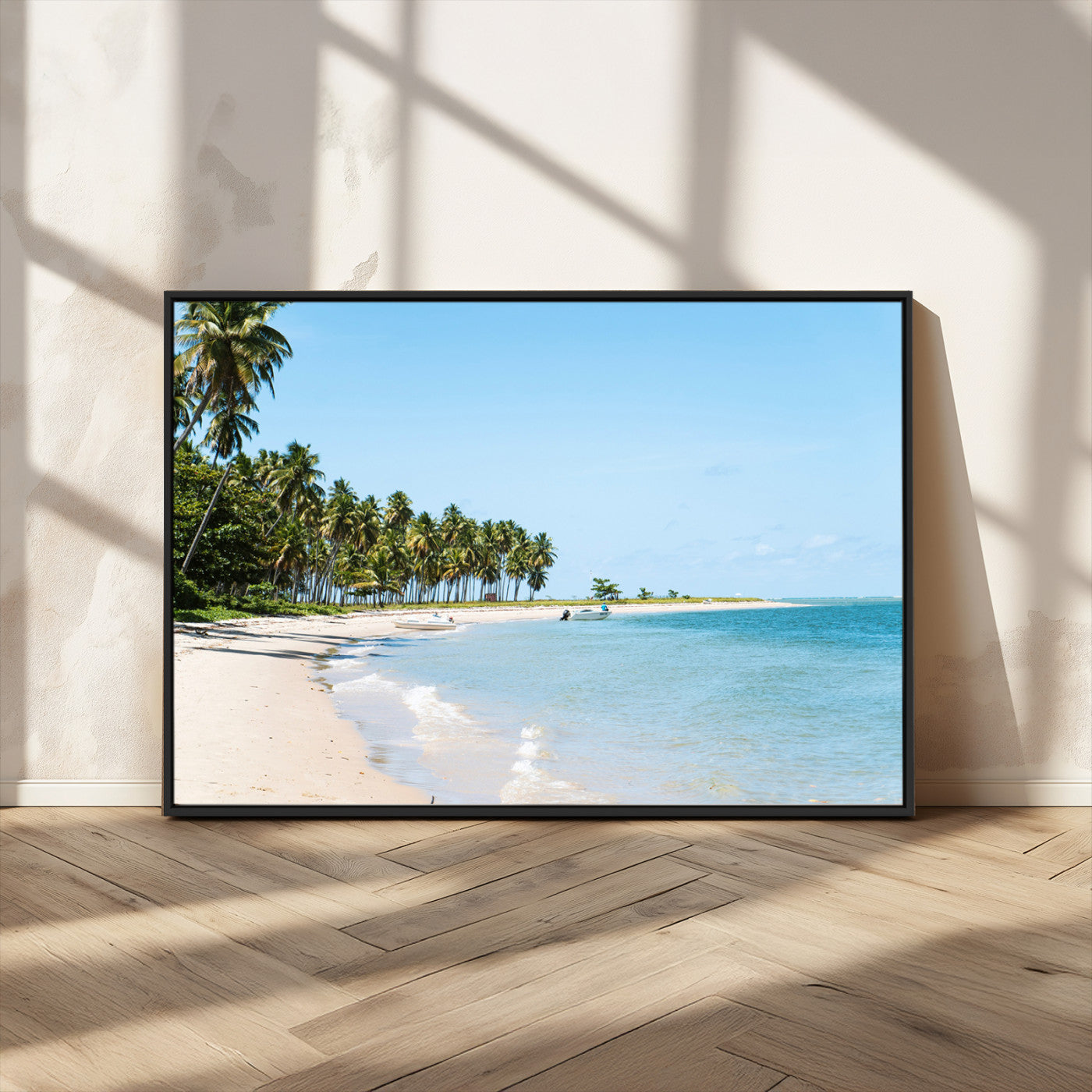 37858872-MGV-CV-36X24 - Palm Tree Paradise Coastal Wall Art – Beach Scene and Ocean Breeze Canvas Print Tranquil Tropical Shore Decor for Living Room, Bedroom or Office