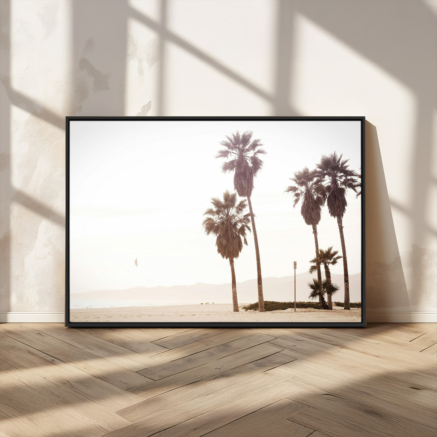 MGV-FC-36X24 - Coastal Light Wall Art Canvas Print, Framed Relaxing Shoreline Art Picture Print, Minimalist Ocean Perfect Tropical Serenity Decor Artwork