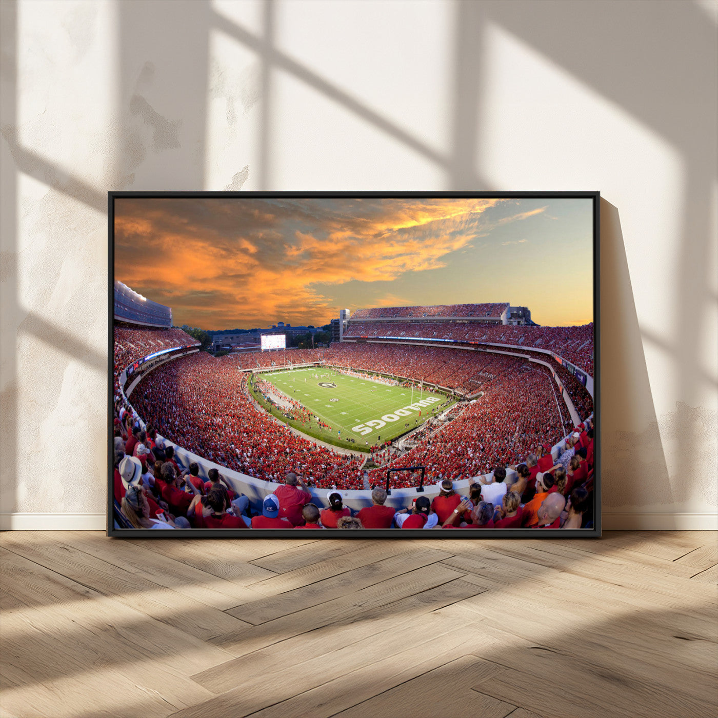 73680988-MGV-CV-36X24-Dooley Stadium Wall Art Print, Sports Arena Canvas Wall Art, Dooley Field at Sanford Stadium Canvas Print, Modern Athletic Field Art Printing