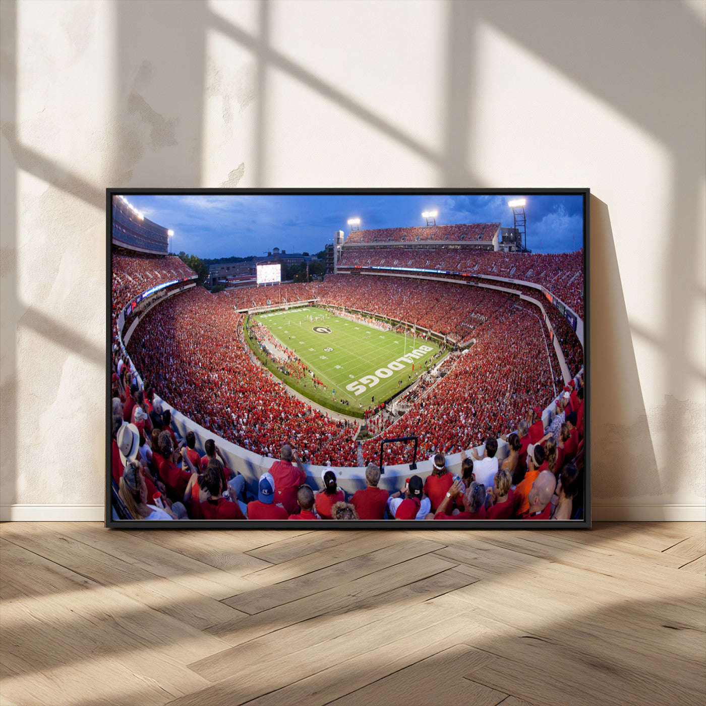10244378-MGV-CV-36X24-Dooley Stadium Wall Art Print, Sports Arena Canvas Wall Art, Dooley Field at Sanford Stadium Canvas Print, Modern Athletic Field Art Printing