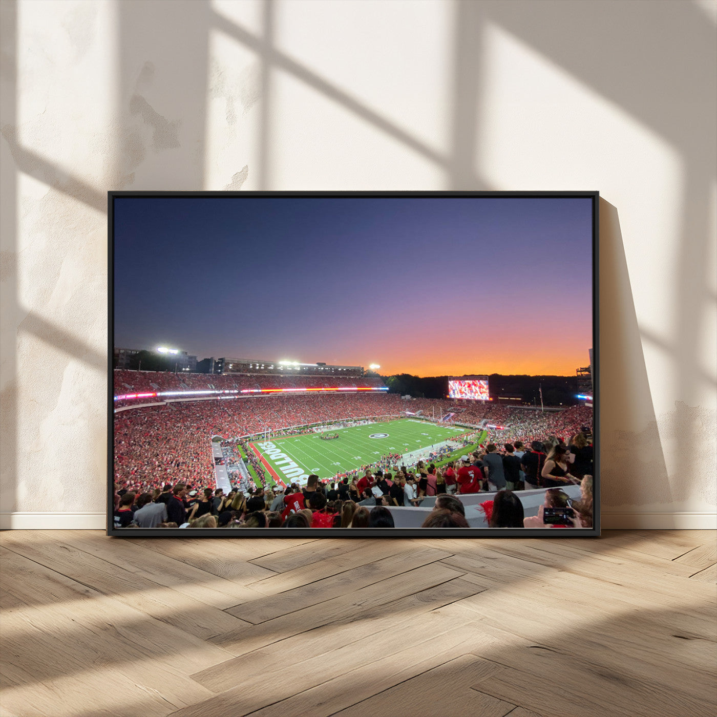 25139565-MGV-CV-36X24-Dooley Stadium Wall Art Print, Sports Arena Canvas Wall Art, Dooley Field at Sanford Stadium Canvas Print, Modern Athletic Field Art Printing