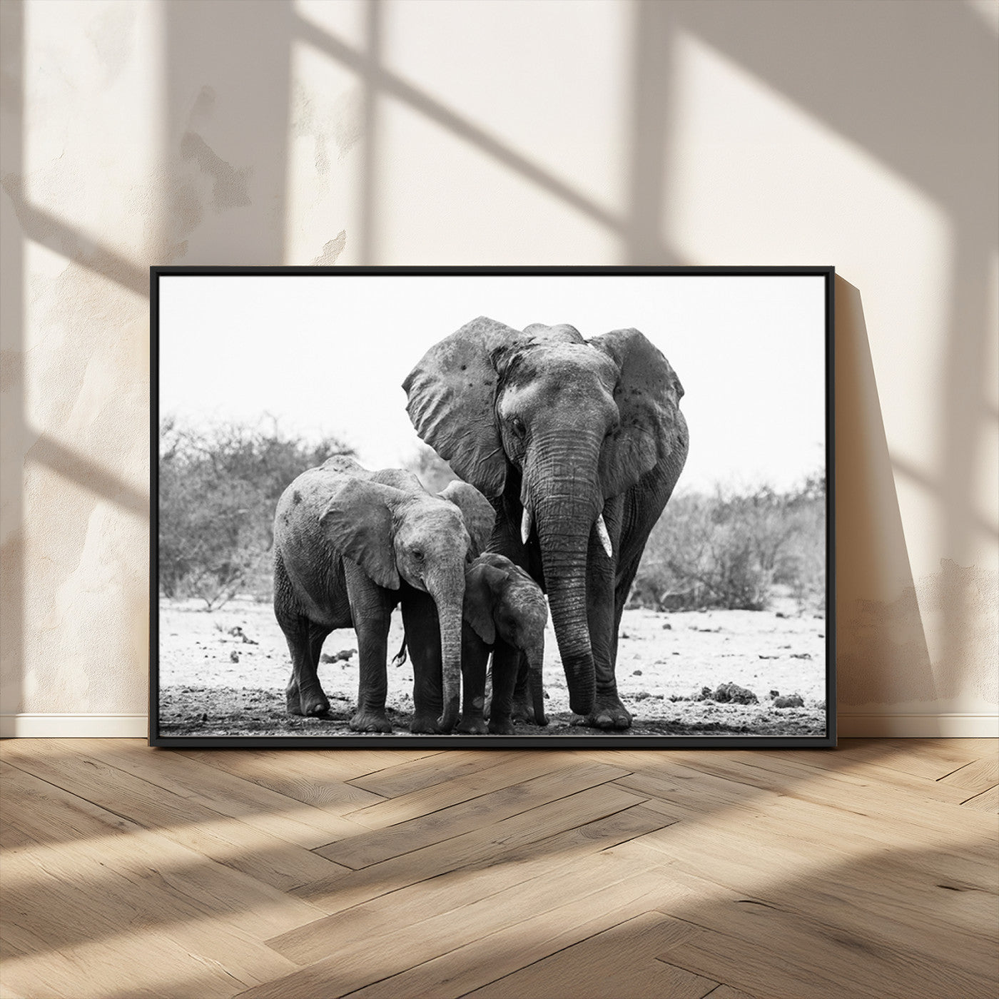 MGV-FC-36X24 - Elephant Family Africa Wall Art Canvas Print