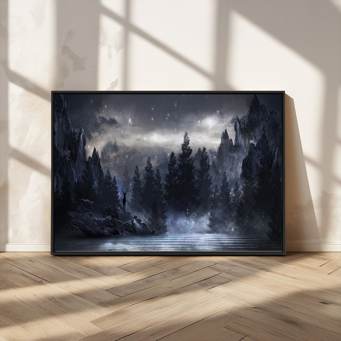 MGV-FC-36X24 - Night Landscape and Trees Wall Art Canvas Print