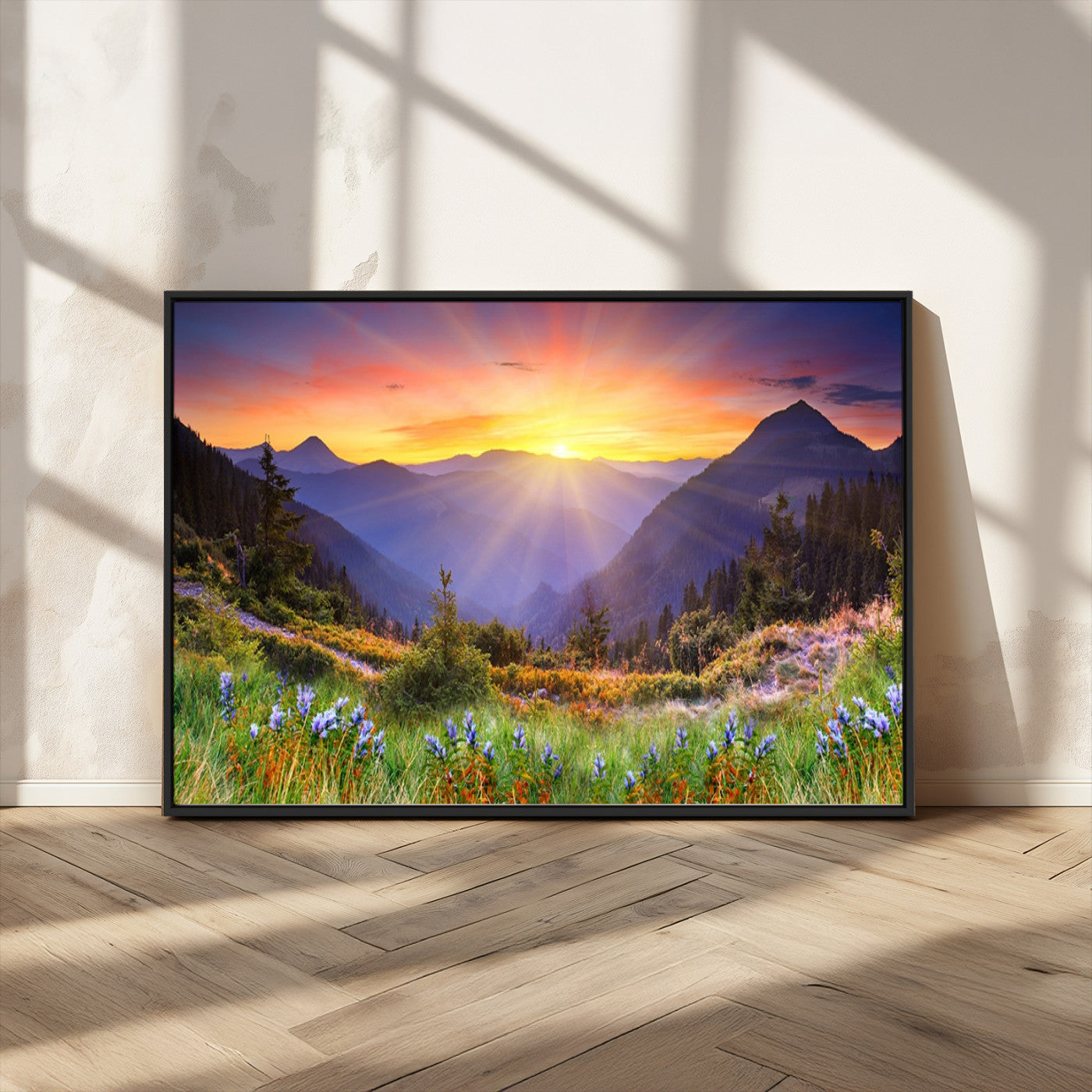 MGV-FC-36X24 - Mountain and Spring Wall Art Canvas Print