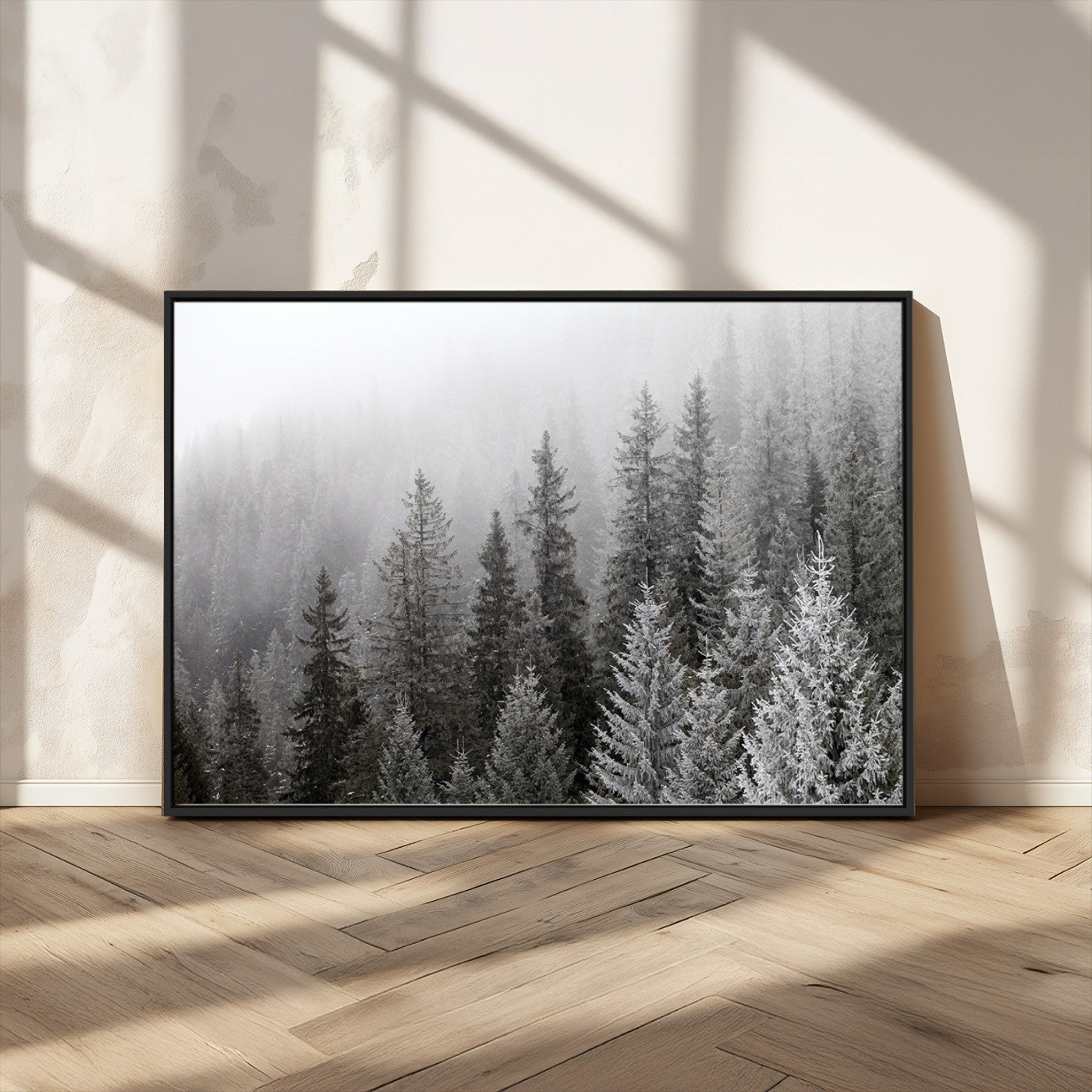 MGV-FC-36X24 - Big Foggy Forest and Misty Trees Forest Wall Art Canvas Print