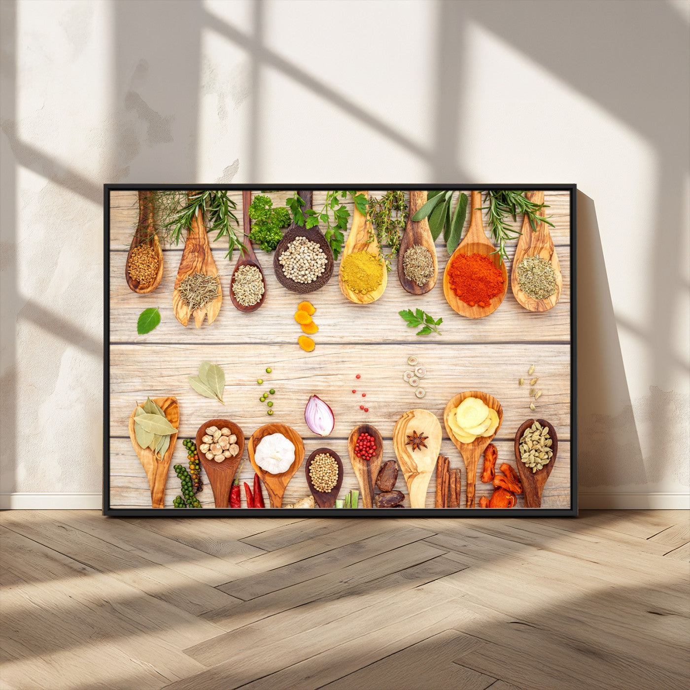 MGV-FC-36X24 - Kitchen Spice on the Table Wall Art, Kitchen Spice Wall Art Canvas Print
