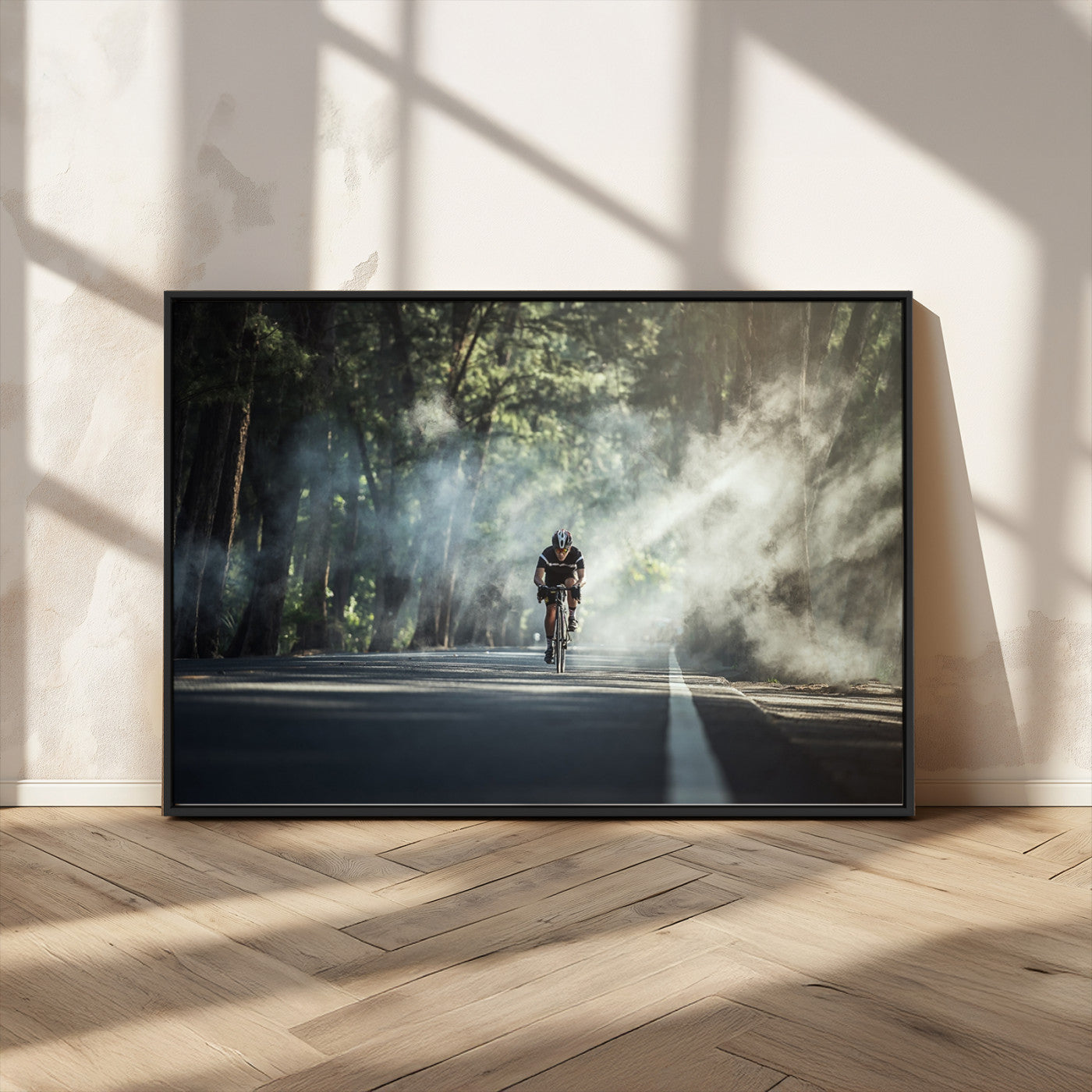MGV-FC-36X24 - Cycling Road Bike in the Morning, Cycling Road Bike Canvas Print