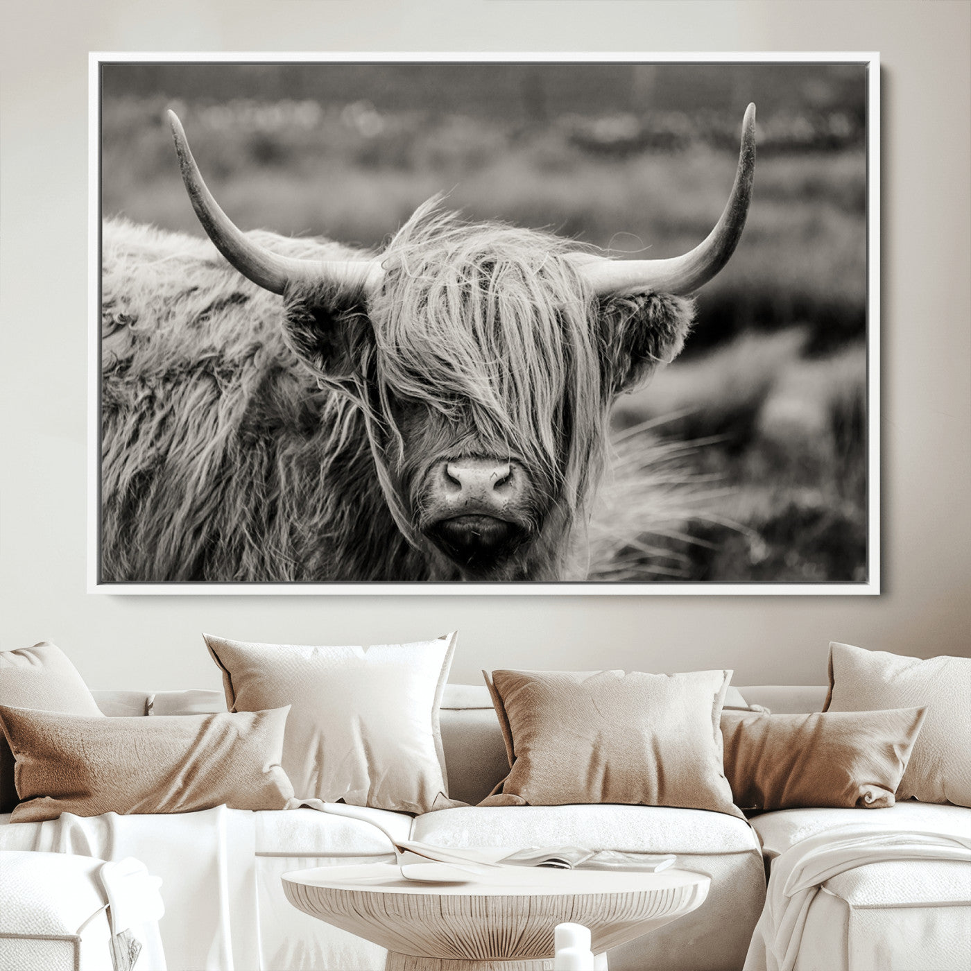 67365-MGV-CV-36X24-Cow Focus Canvas Wall Art Print