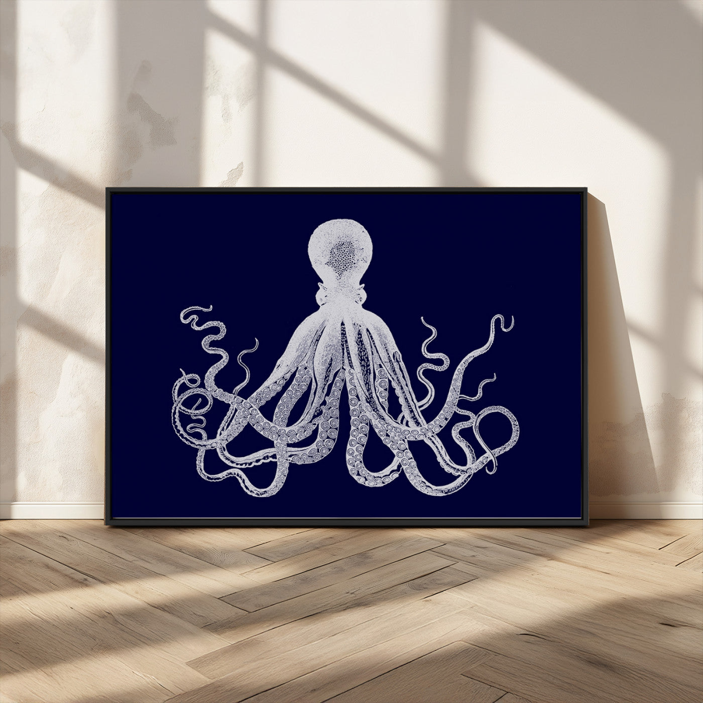 MGV-FC-36X24 - Blue Octopus Wall Art Canvas Print