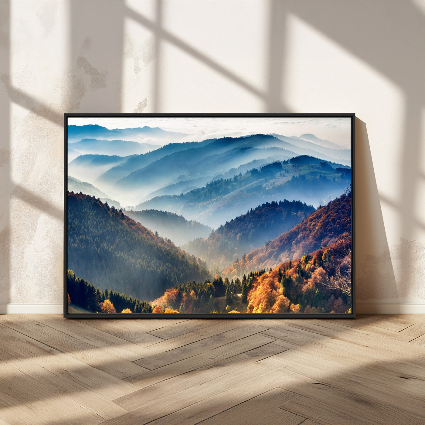 MGV-FC-36X24 - Mountains Forest Autumn Wall Art Canvas Print