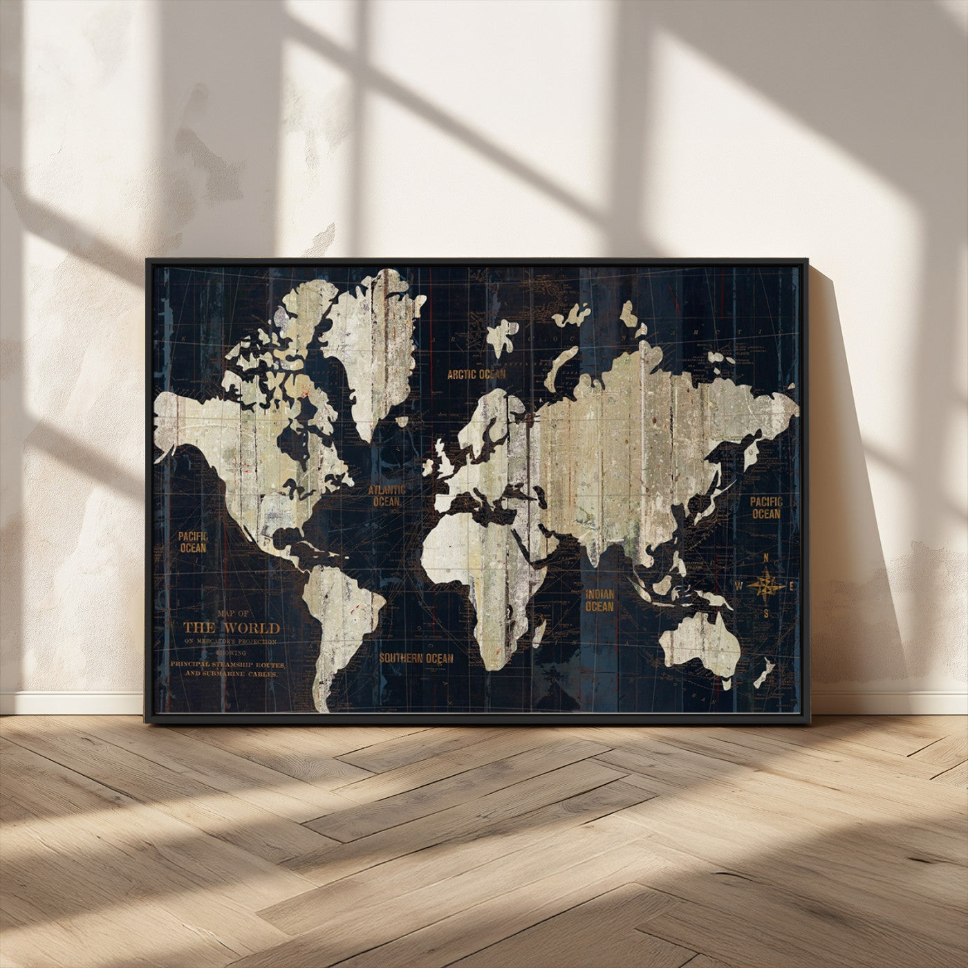 MGV-FC-36X24 - Push Pin World Map Canvas Print – Framed Wall Art for Couples to Track Their Travels – Anniversary