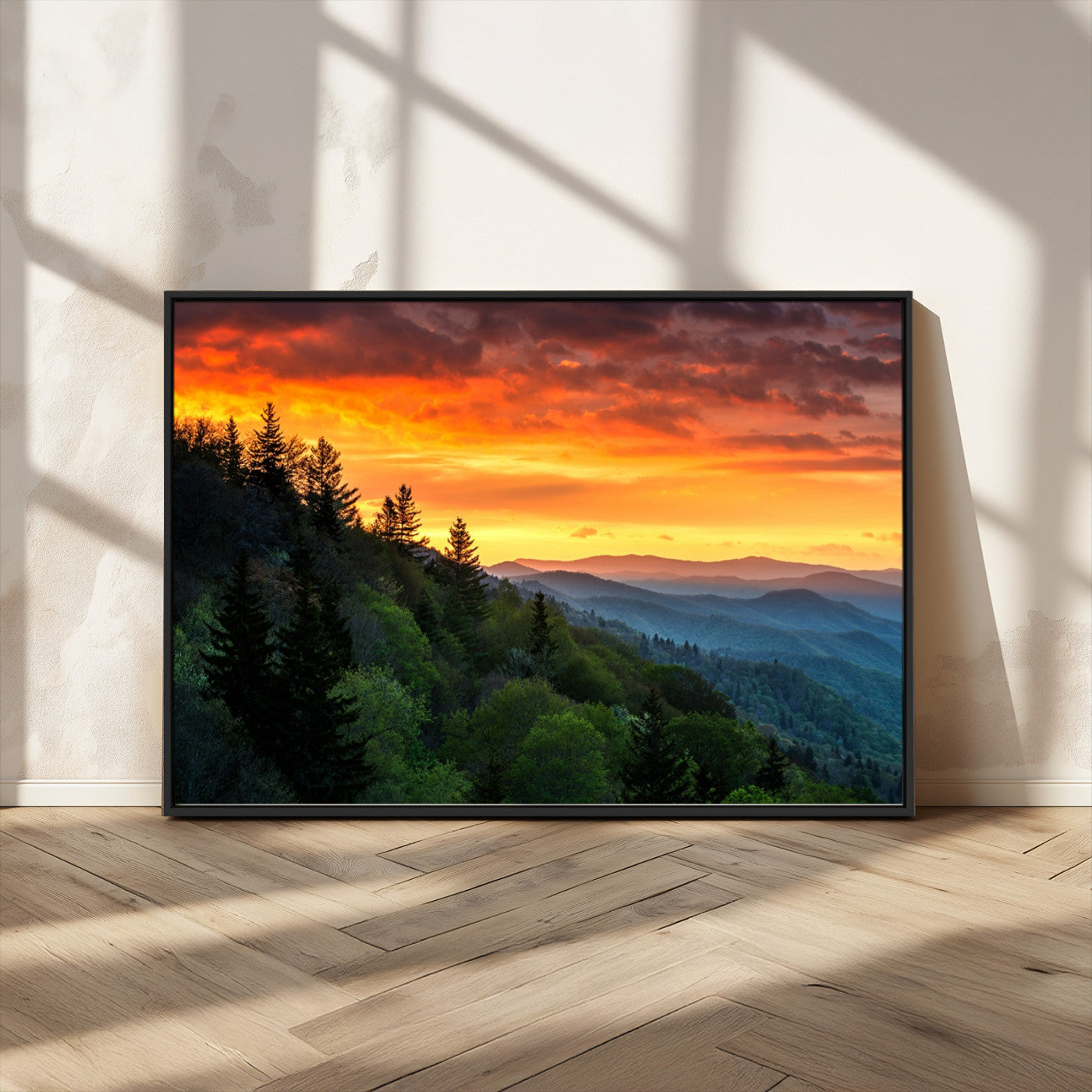 MGV-FC-36X24 - Forest Landscape Wall Art Sunset Canvas, Forest Sunset Canvas Print