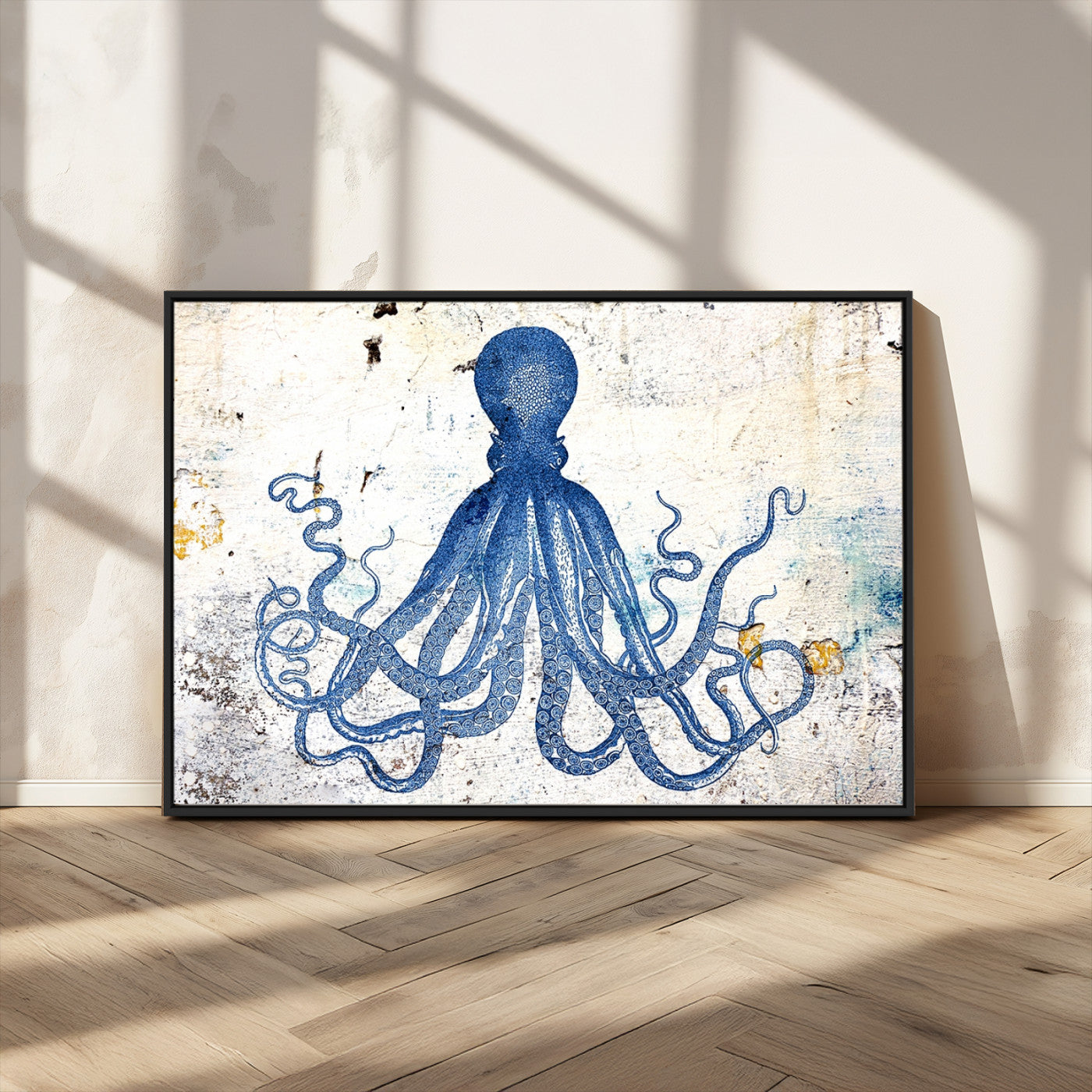 MGV-FC-36X24 - Octopus Canvas Wall Art | Coastal Marine Life Artwork for Living Room, Bedroom, or Office |