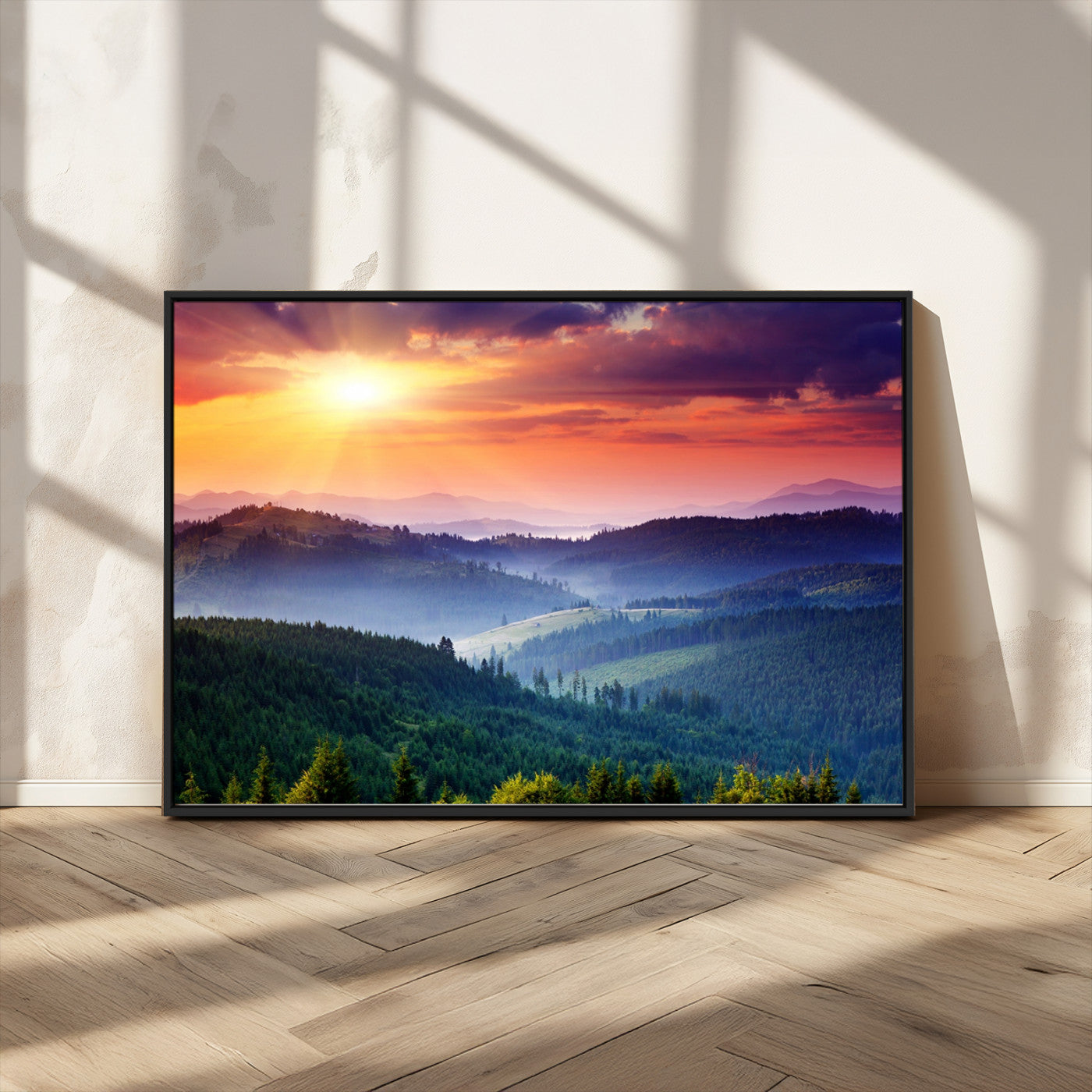 MGV-FC-36X24 - Mountain and Sunset Wall Art Canvas Print