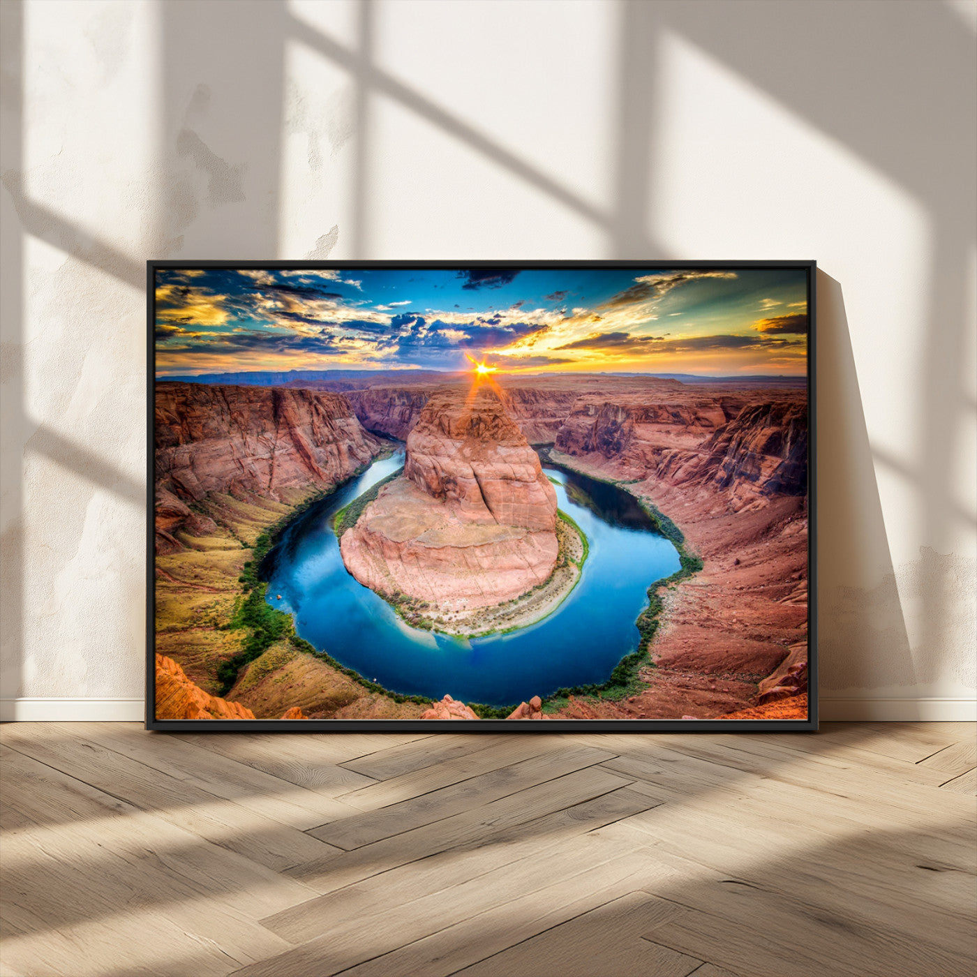 MGV-FC-36X24 - Sunset on the Horseshoe Bend Grand Canyon, Horseshoe Bend Grand Canyon Canvas Wall Art Print