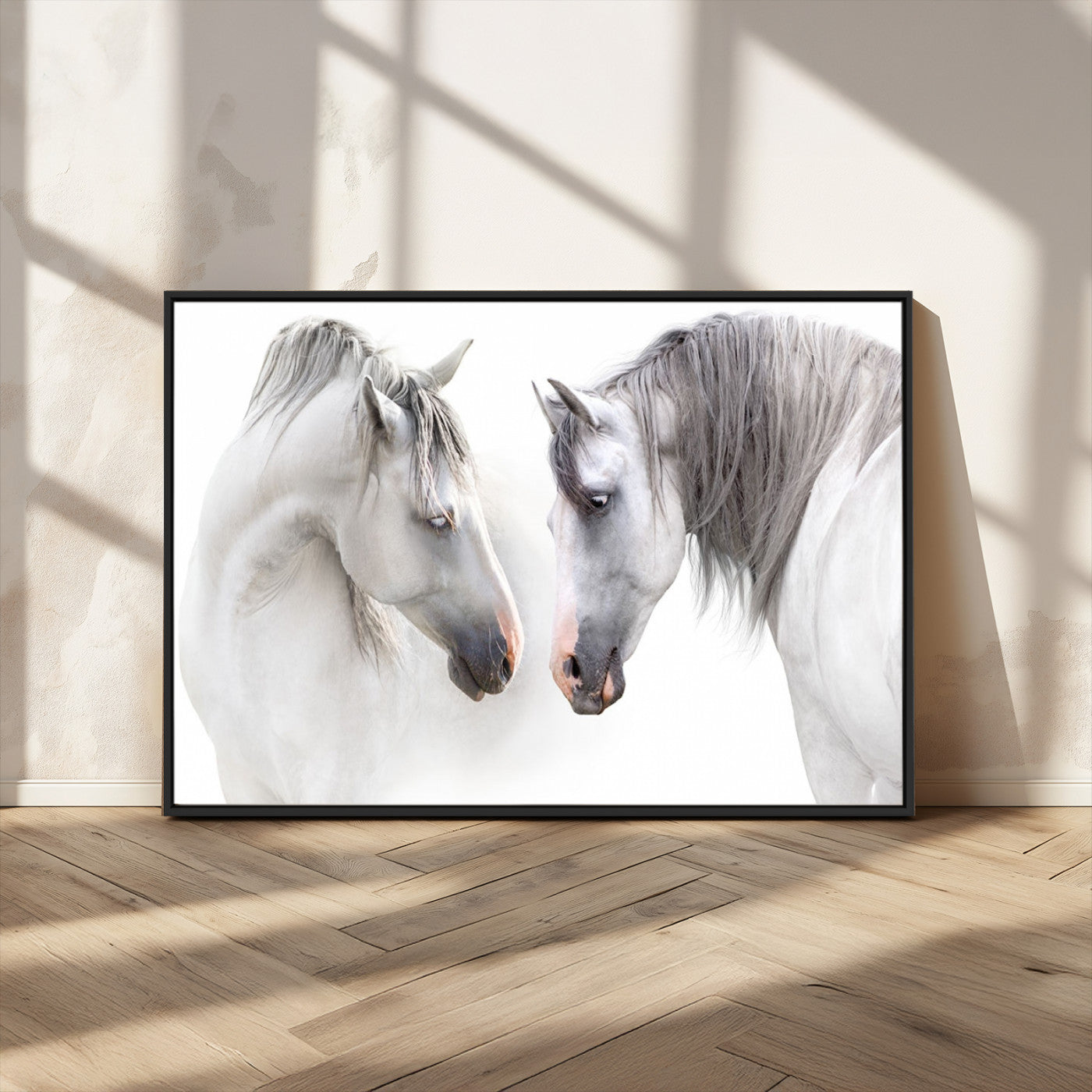 MGV-FC-36X24 - White Horse Wall Art Animal Canvas Print