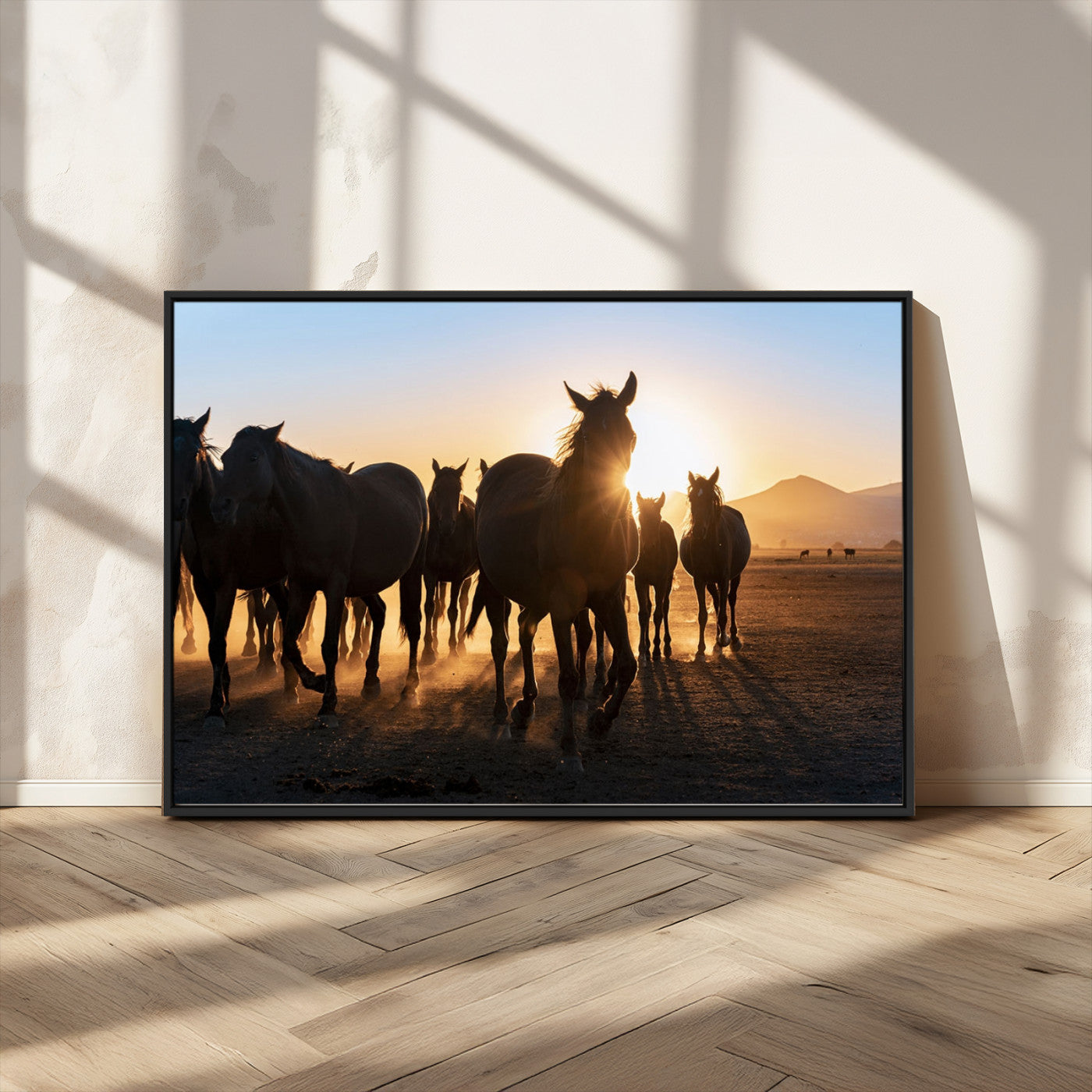 MGV-FC-36X24 - Horse Herd Wall Art Animal Canvas Print