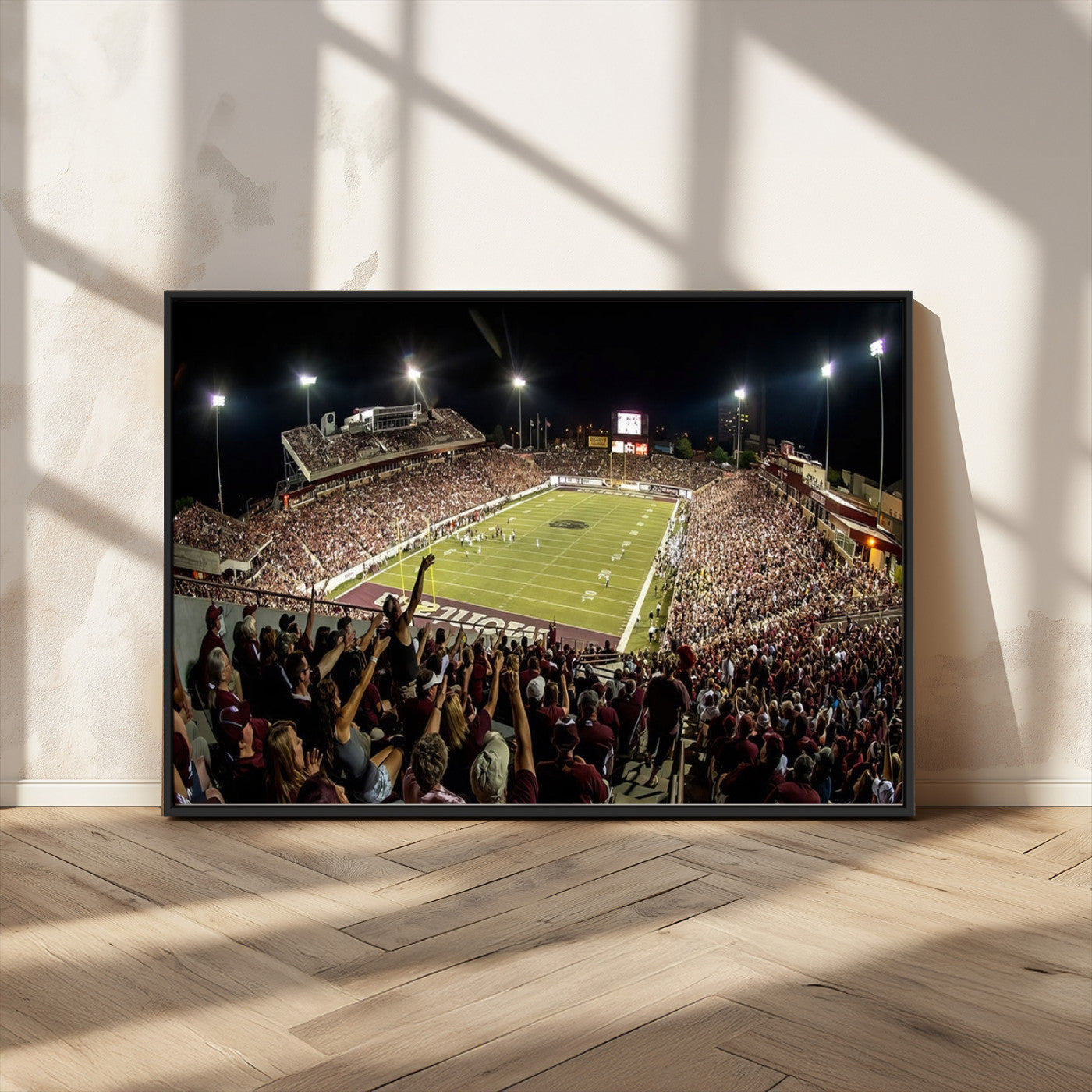 -Washington-Grizzly Stadium Canvas Wall Art – Exciting Game Night Atmosphere Captured in Panoramic