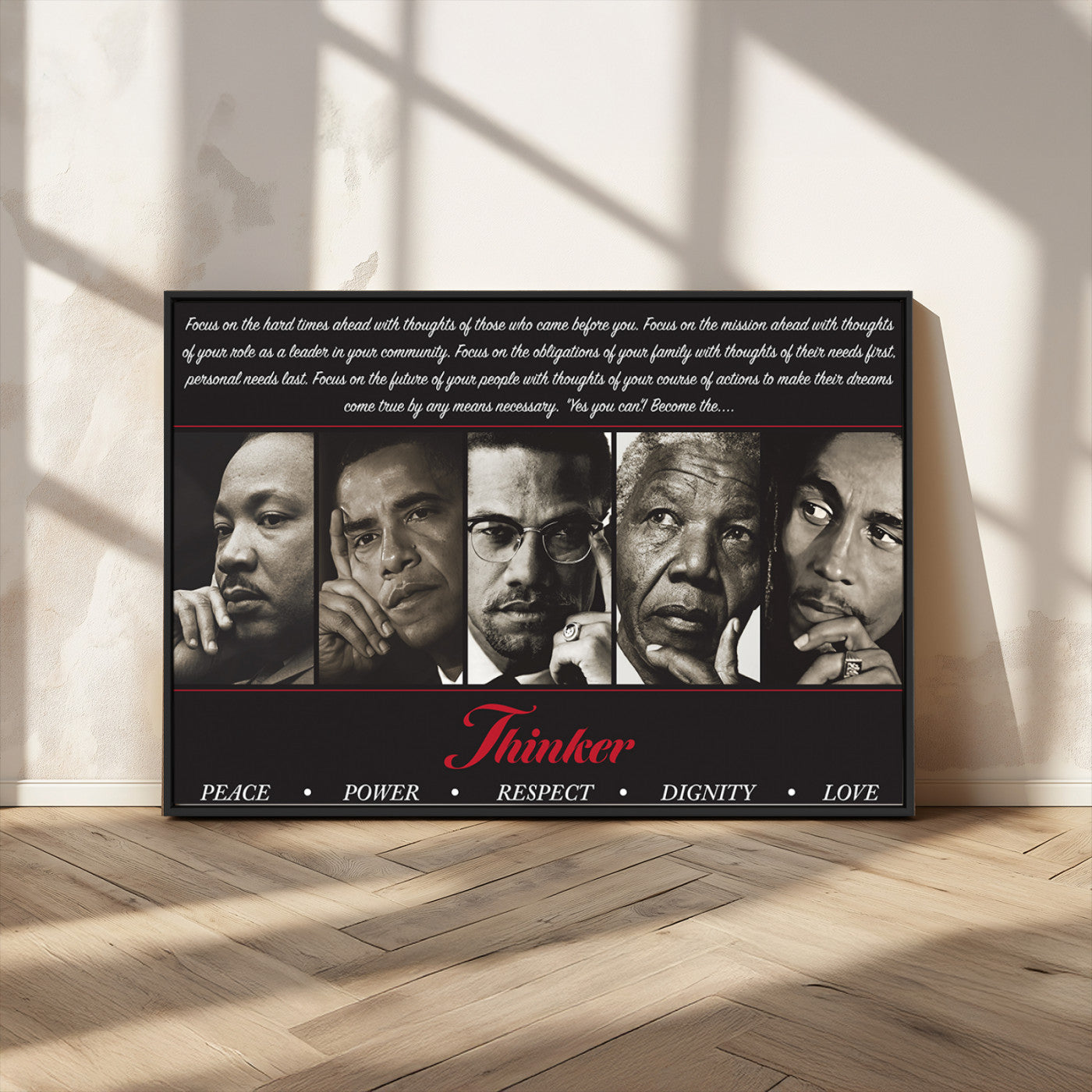 MGV-FC-36X24 - Thinkers of Wall Art Canvas Print - Inspirational Wall Art Featuring Icons of Peace, Power, and