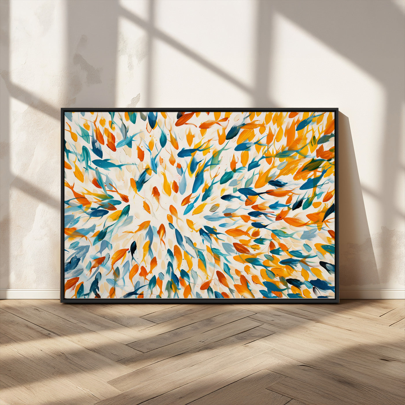 -Colorful Fish Wall Art Print – Abstract Ocean-Inspired Wall Art for Modern Spaces | Framed Canvas,