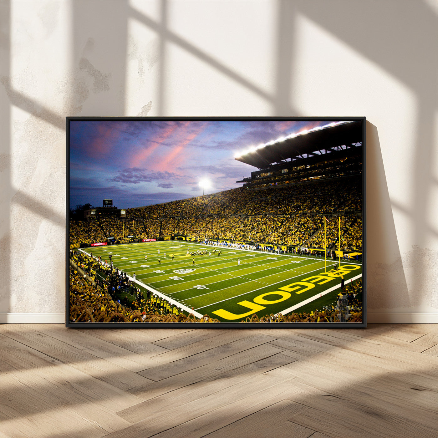 MGV-FC-36X24 - University of Oregon Ducks Football Team Print - Eugene Autzen Stadium Wall Art Canvas Print