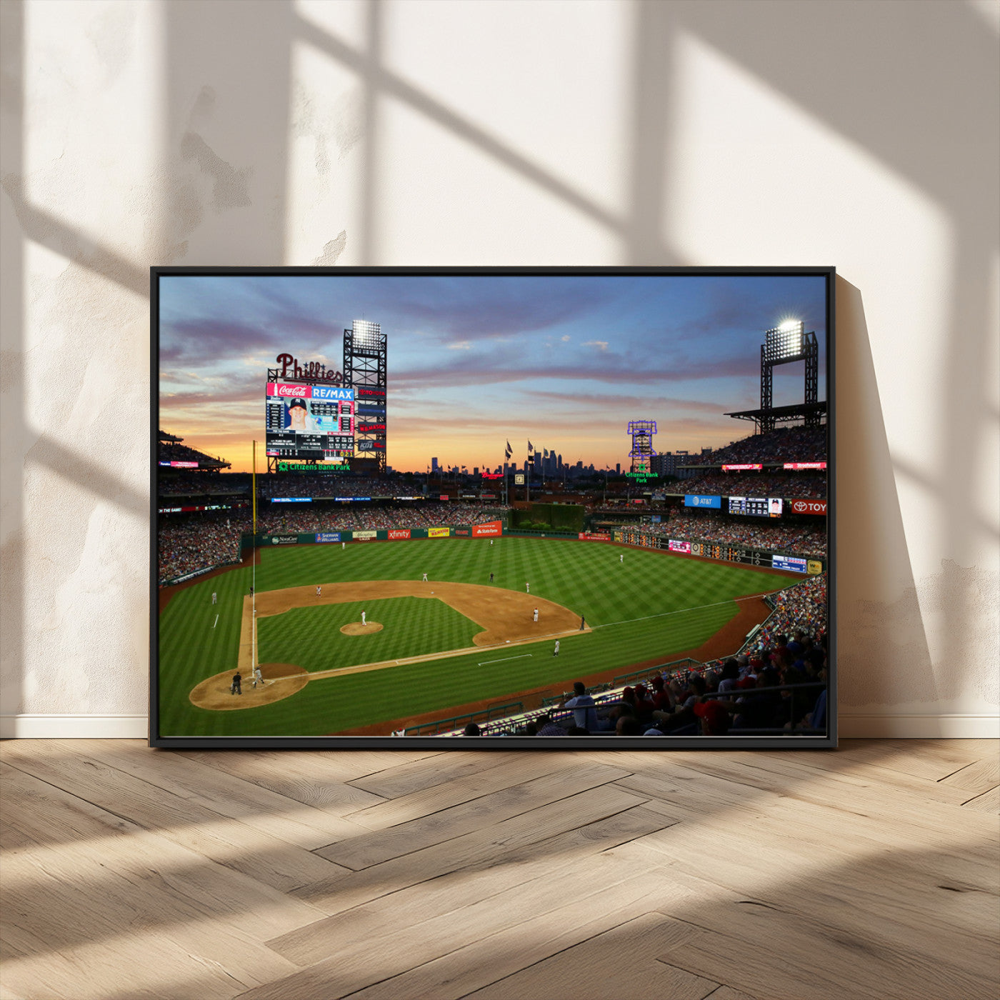 MGV-FC-36X24 - Citizens Bank Park Philadelphia Phillies Wall Art Canvas | 3-Panel Canvas Print of Phillies Stadium