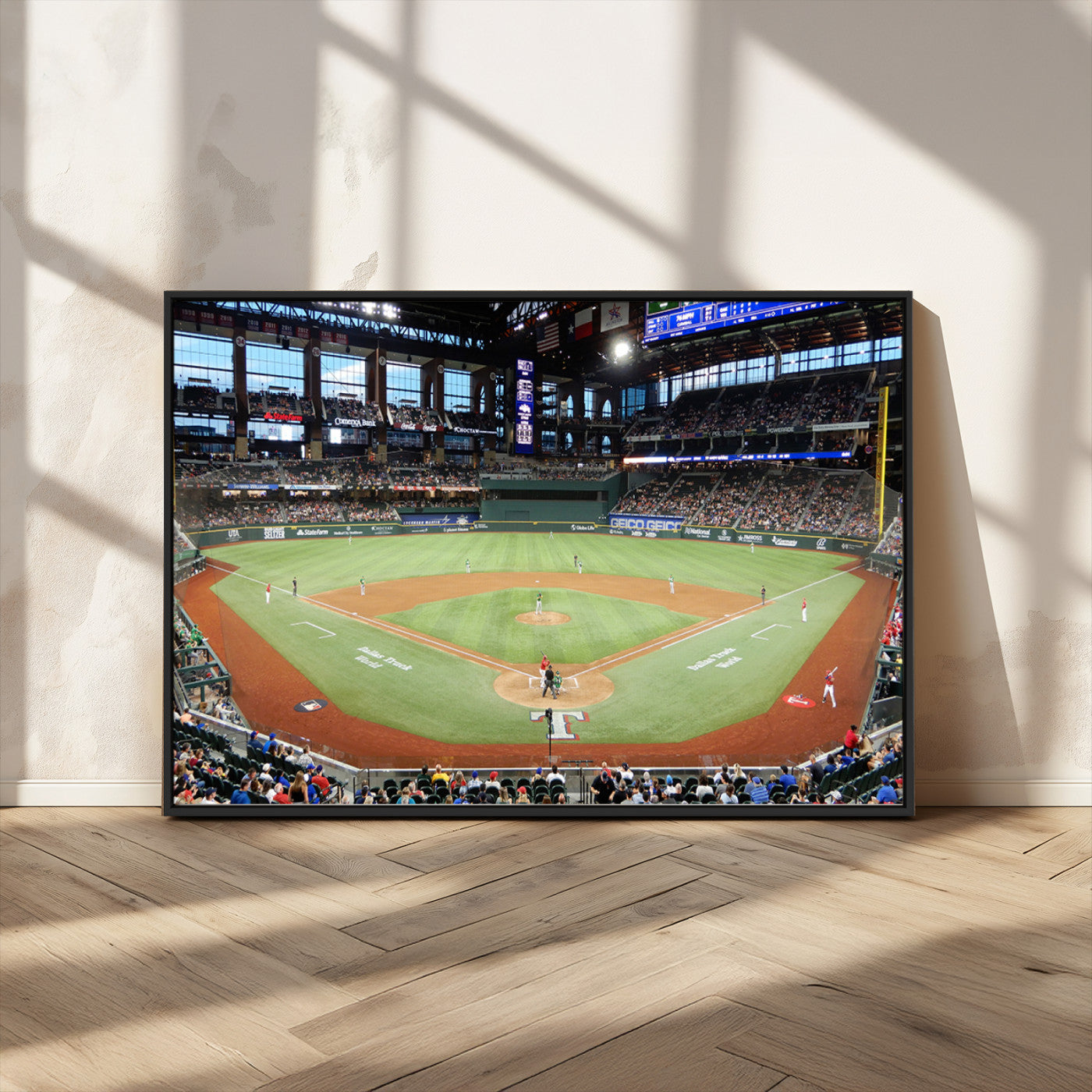 MGV-FC-36X24 - Texas Rangers Baseball Team Print - Arlington Globe Life Field Stadium Canvas Print Wall Art