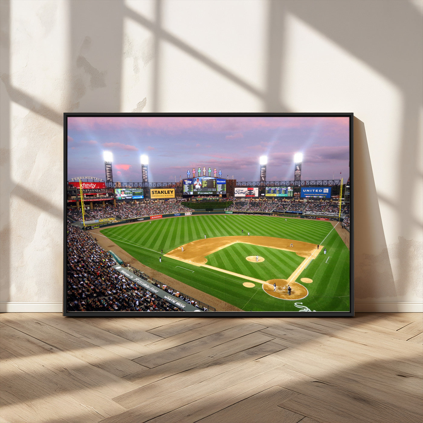 MGV-FC-36X24 - Chicago White Sox Baseball Team Print Canvas- Guaranteed Rate Field Stadium Wall Art Canvas Print