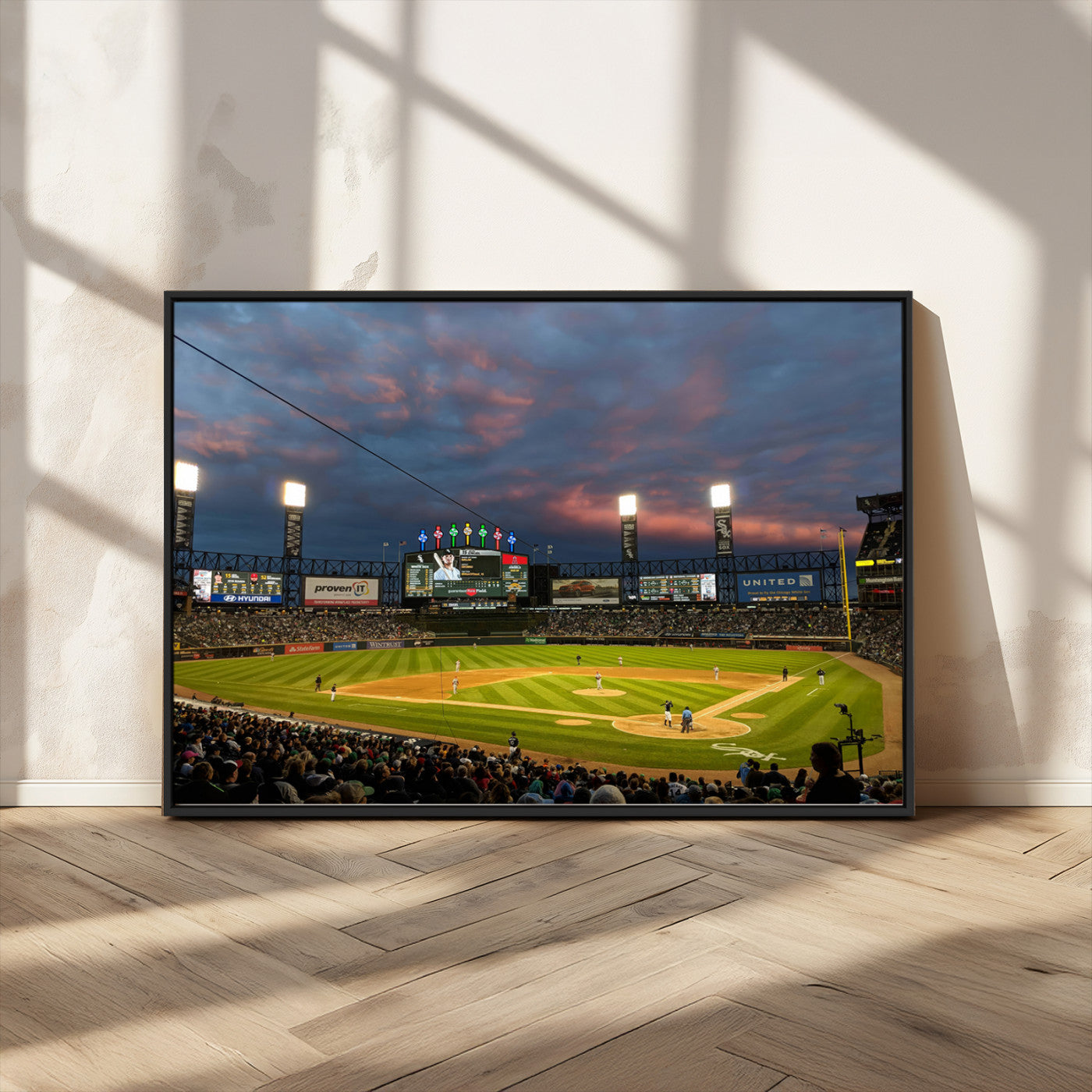 MGV-FC-36X24 - Chicago White Sox Baseball Team Print Canvas- Guaranteed Rate Field Stadium Wall Art Canvas Print