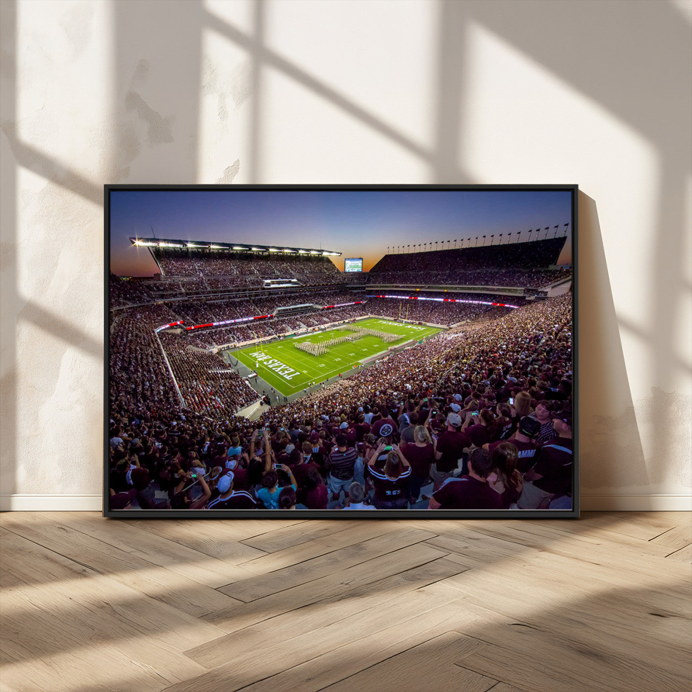 MGV-FC-36X24 - Texas A&M University Aggies Football Team Print - College Station Kyle Field Stadium Wall Art Canvas