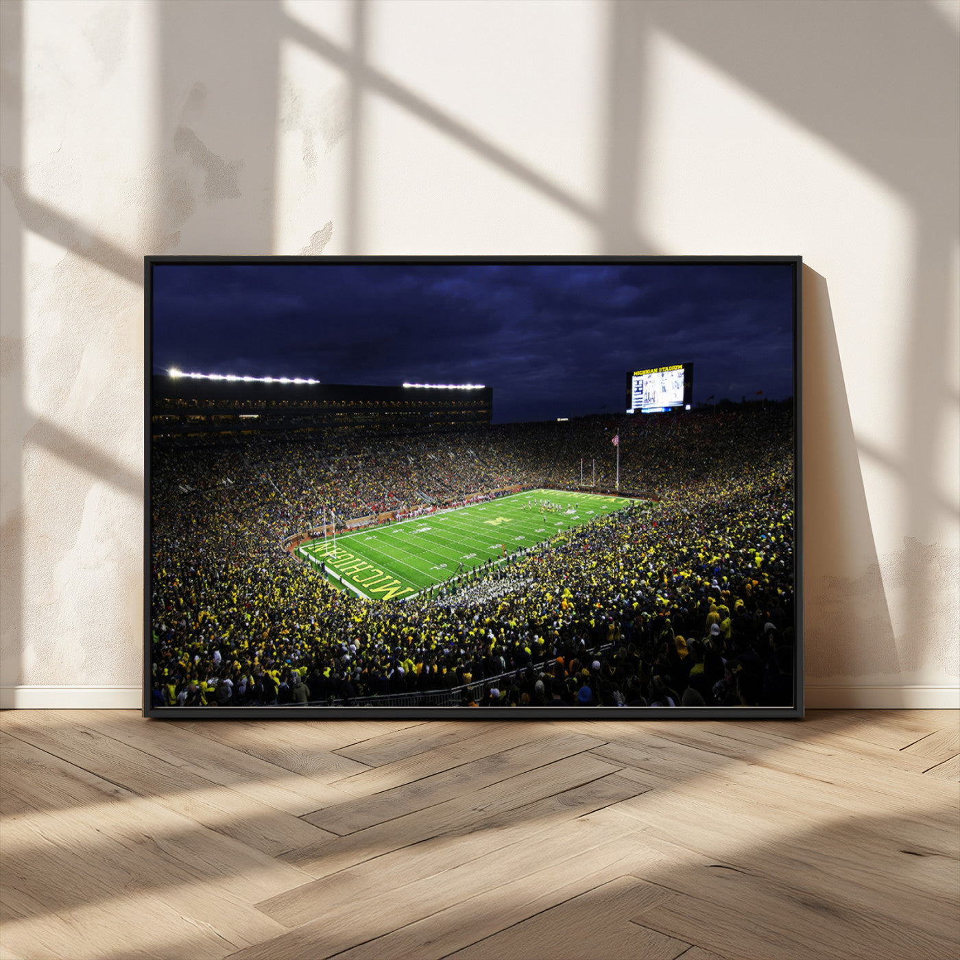 MGV-FC-36X24 - Michigan Wolverines Football Canvas Wall Decor, Football Team Print - Ann Arbor Michigan Stadium