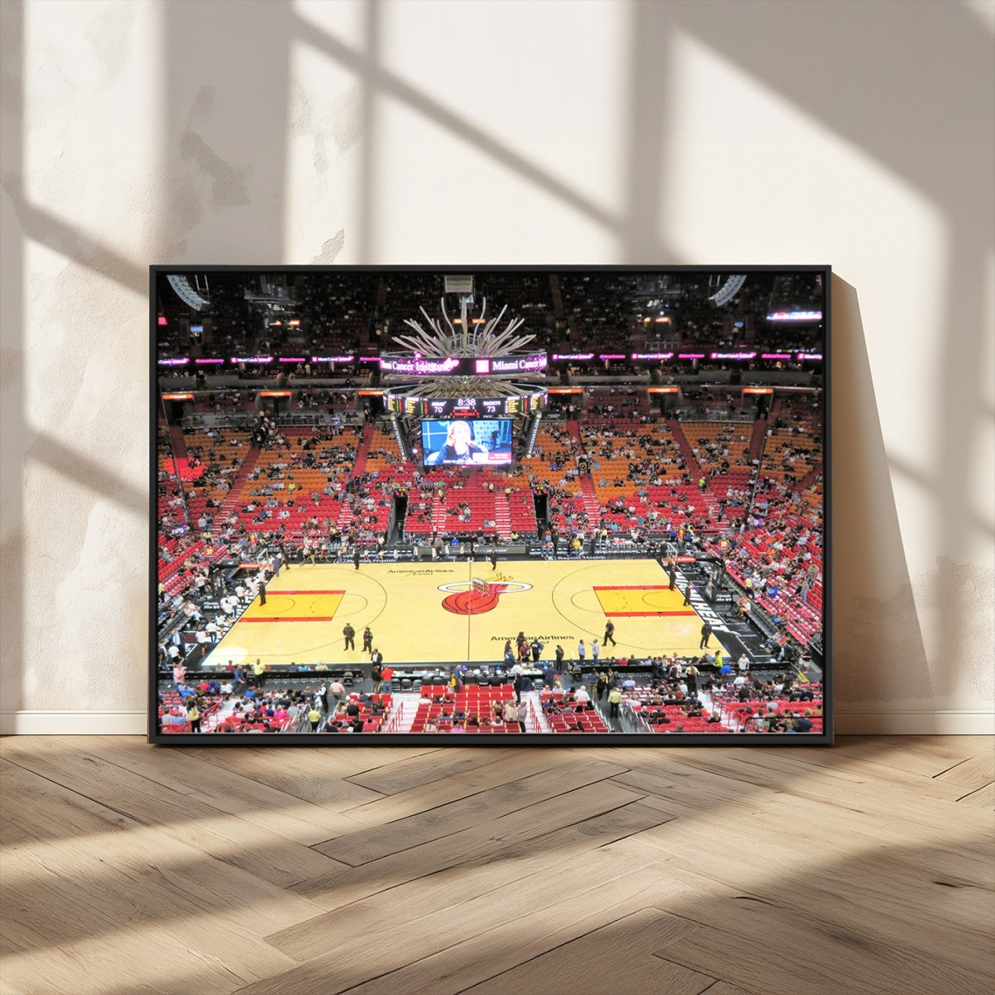 MGV-FC-36X24 - Miami Heat Basketball Team Print Wall Art- Kaseya Center Stadium Wall Art Canvas Print