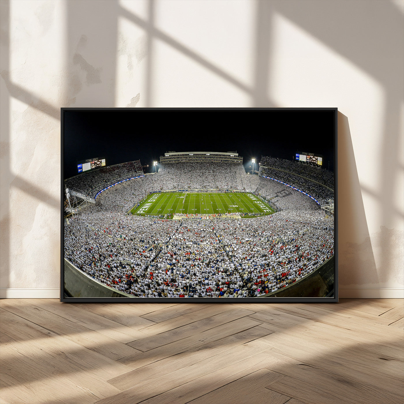 MGV-FC-36X24 - Beaver Stadium Night Game Triple Canvas Wall Art - Penn State Nittany Lions Football Match