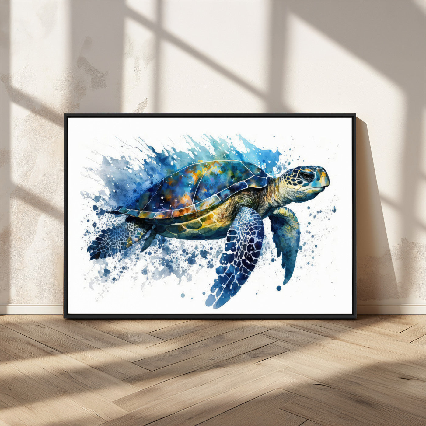MGV-FC-36X24 - Watercolor Turtle Wall Art Canvas Print for Decoration