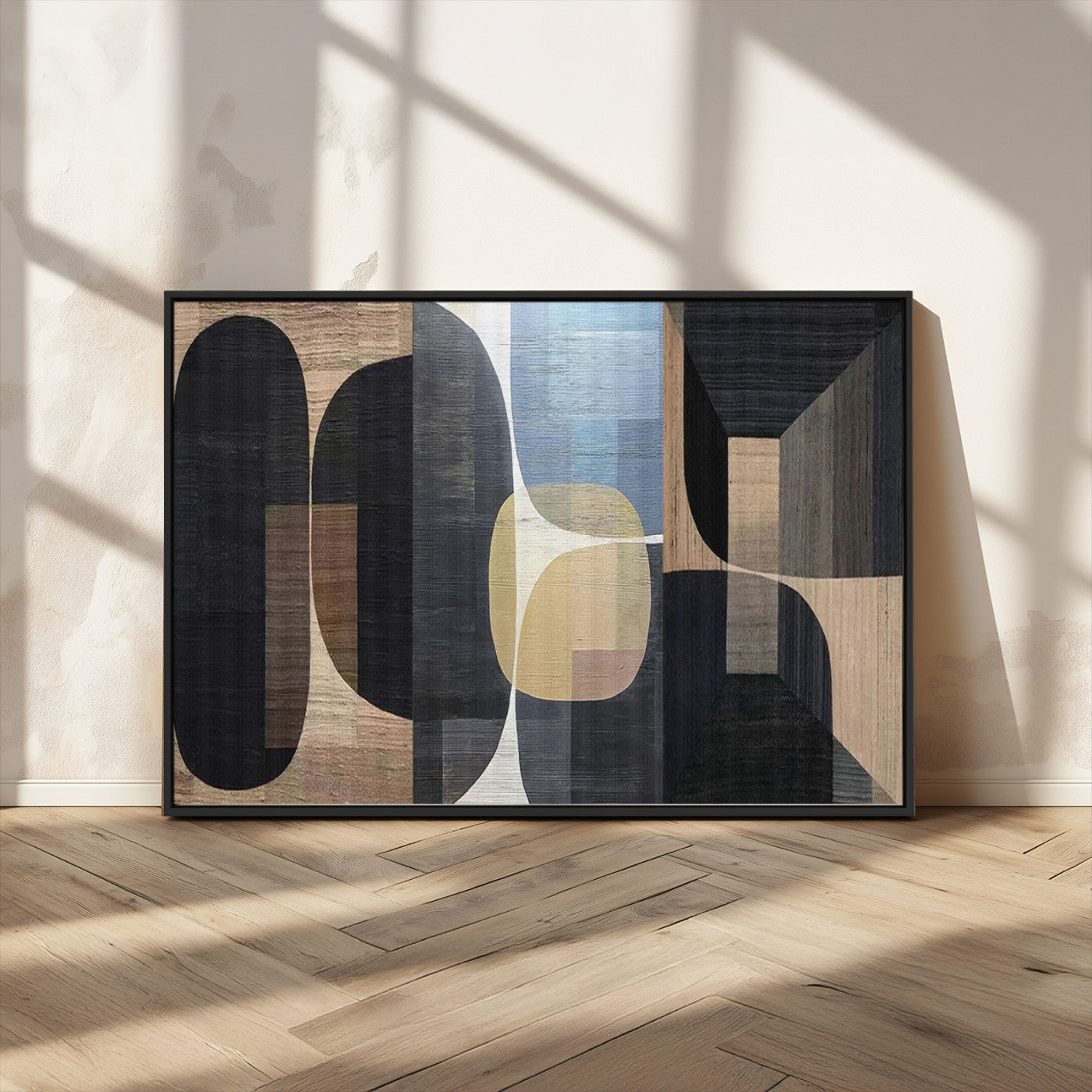 MGV-FC-36X24 - Minimalist Wabi Sabi Abstract Geometric Wall Art Canvas Print – Modern Minimalist Shapes – Ready to