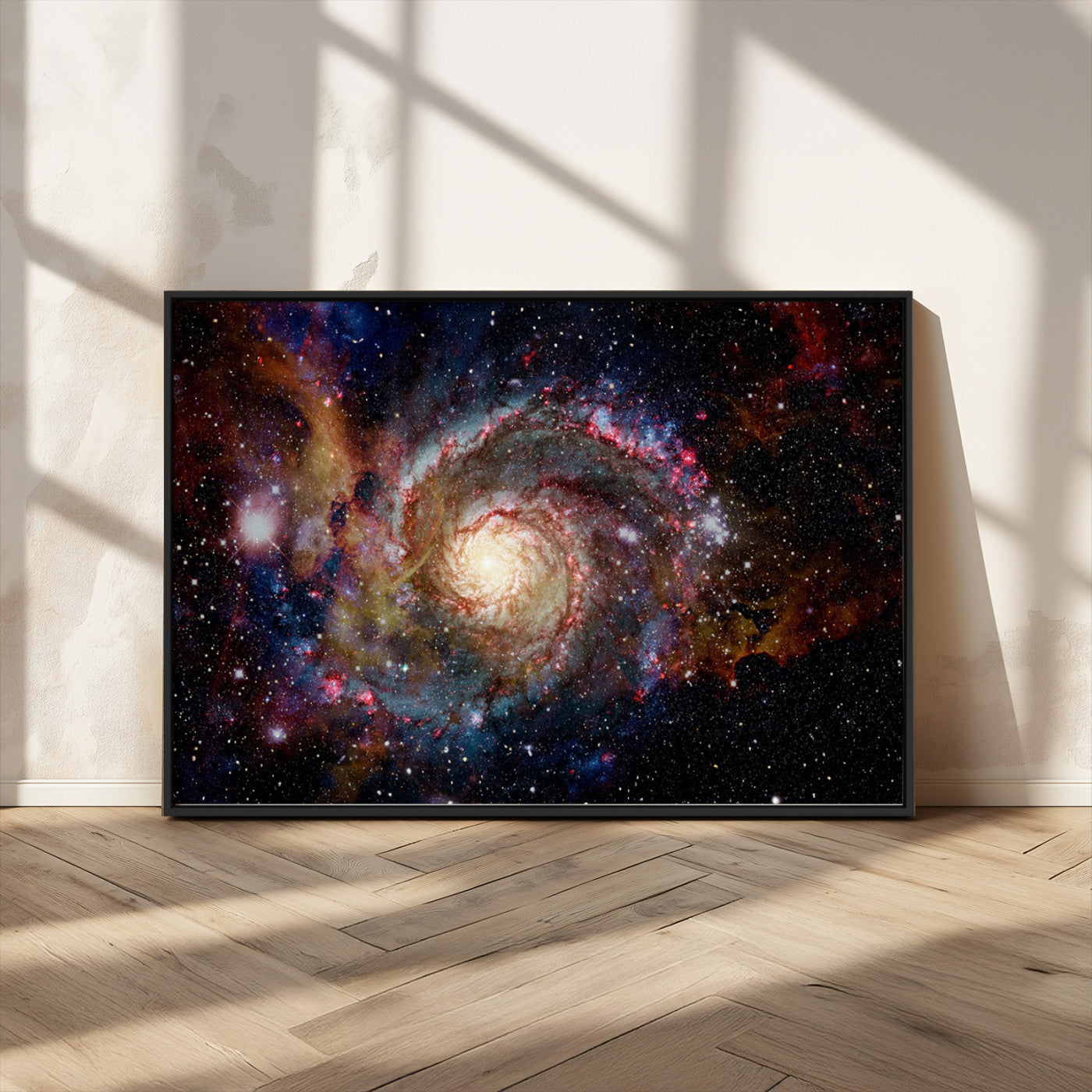 MGV-FC-36X24 - Nebula and Galaxies in Space Wall Art Canvas Print, Spiral Galaxy Wall Art Canvas Print