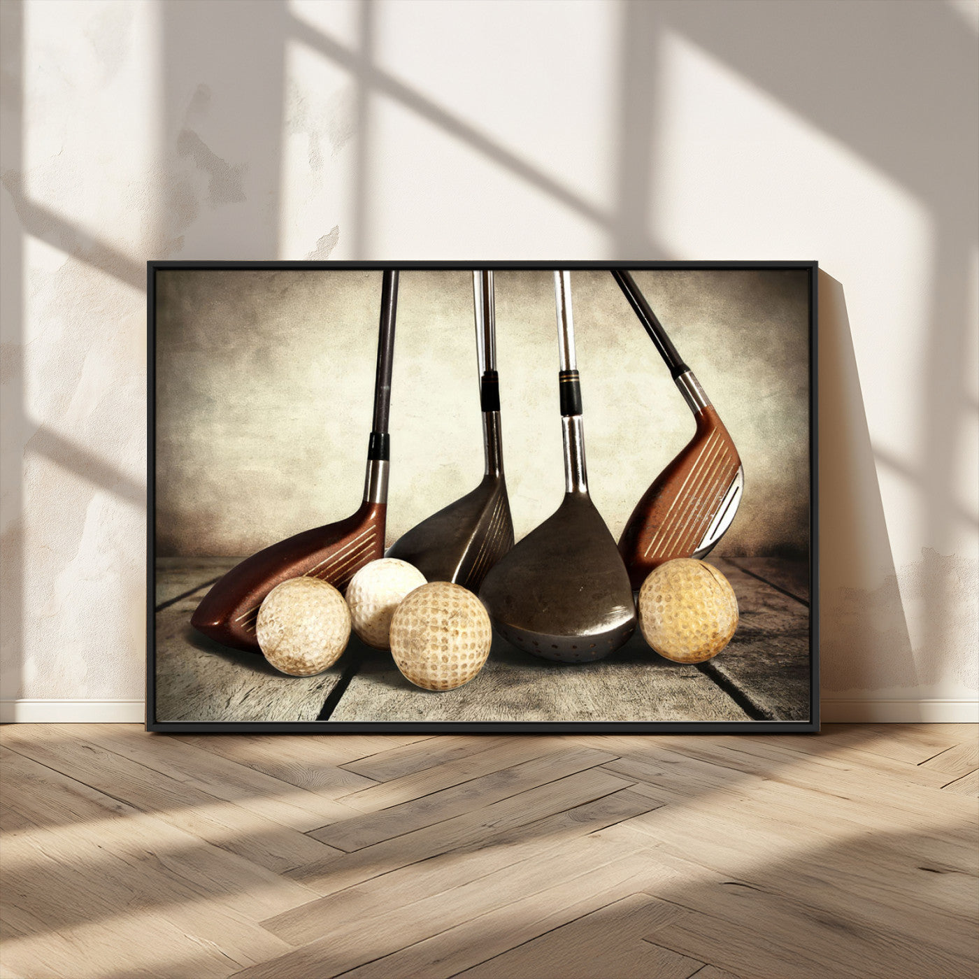 MGV-FC-36X24 - Vintage Golf Ball Art | Golf Decor for Man Cave or Office | Ready to Hang and Framed