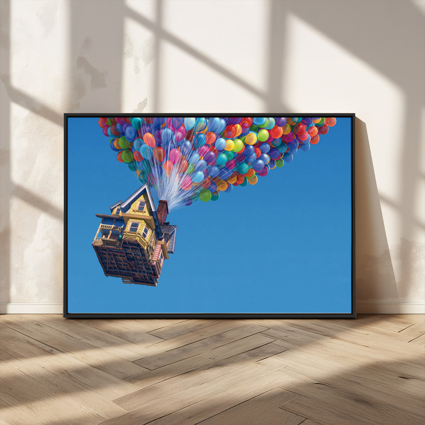 MGV-FC-36X24 - Carl Fredricksen, Up Movie Wall Art, Balloons Wall Art, Air Balloons for Kids Room Print