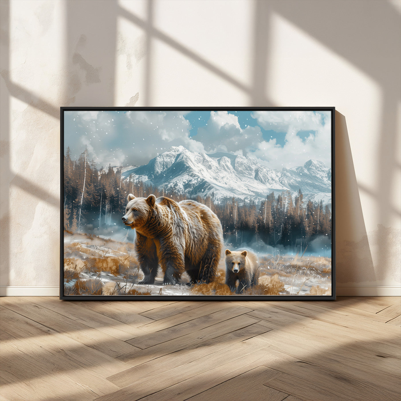 MGV-FC-36X24 - Bear and Baby Bear Wall Art Canvas Print