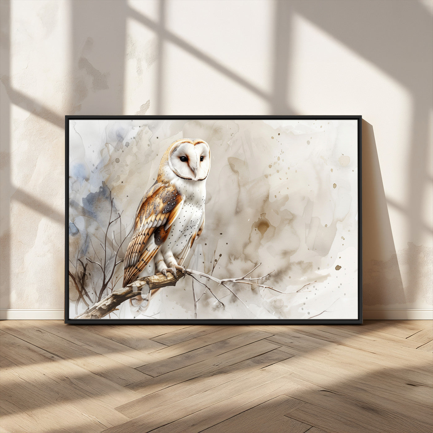 MGV-FC-36X24 - Barn Owl Wall Art | Watercolor Canvas Print | Perfect for Farmhouse Wall Decor | Ready to Hang