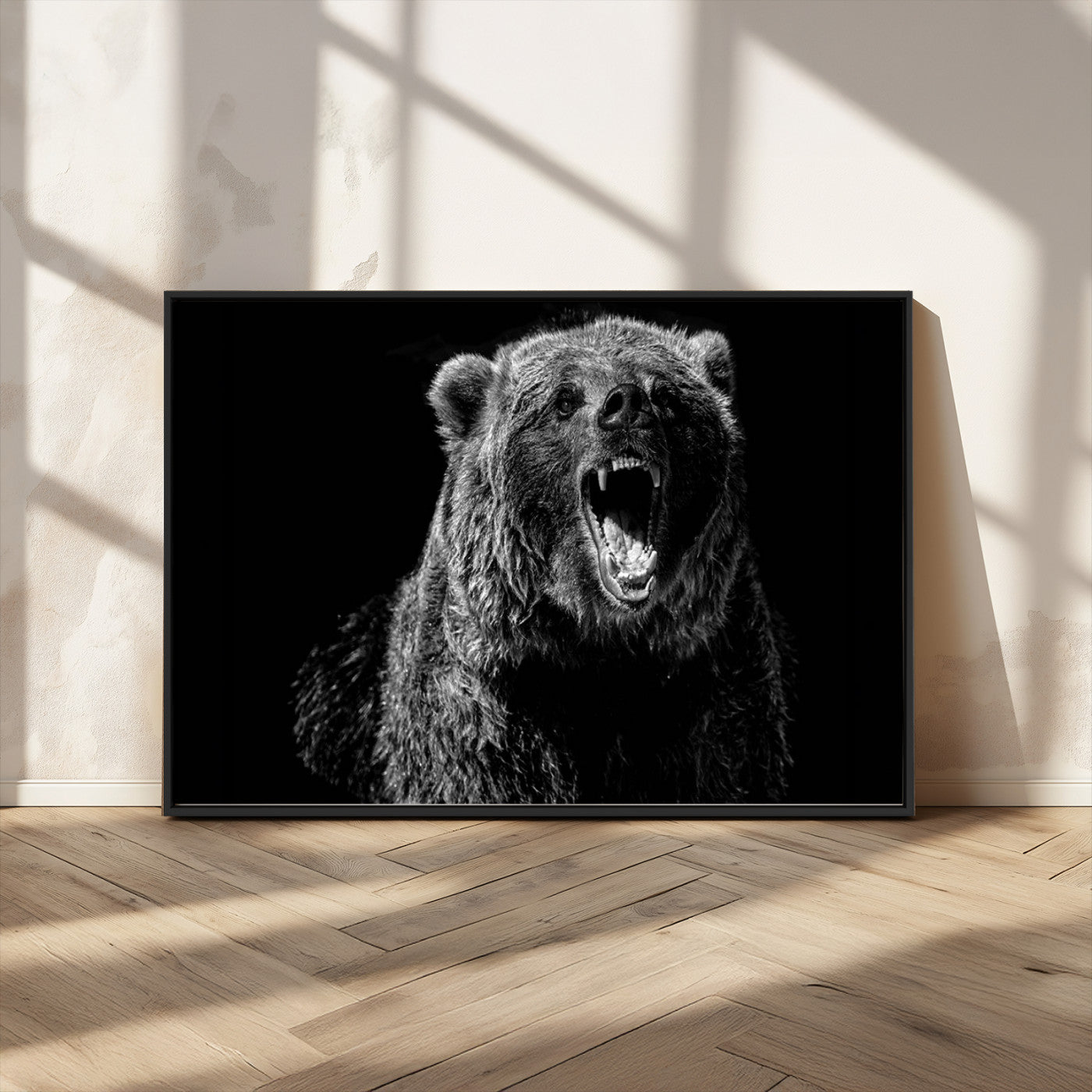 MGV-FC-36X24 - Bear Canvas Print | Wildlife Wall Art for Cabin Decor | Ready to Hang Framed