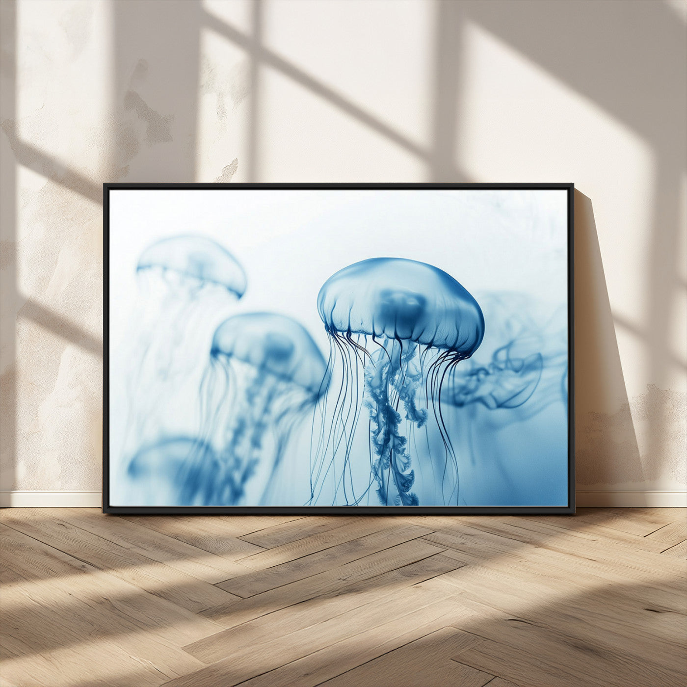 MGV-FC-36X24 - Blue Jellyfish Wall Art Canvas Print