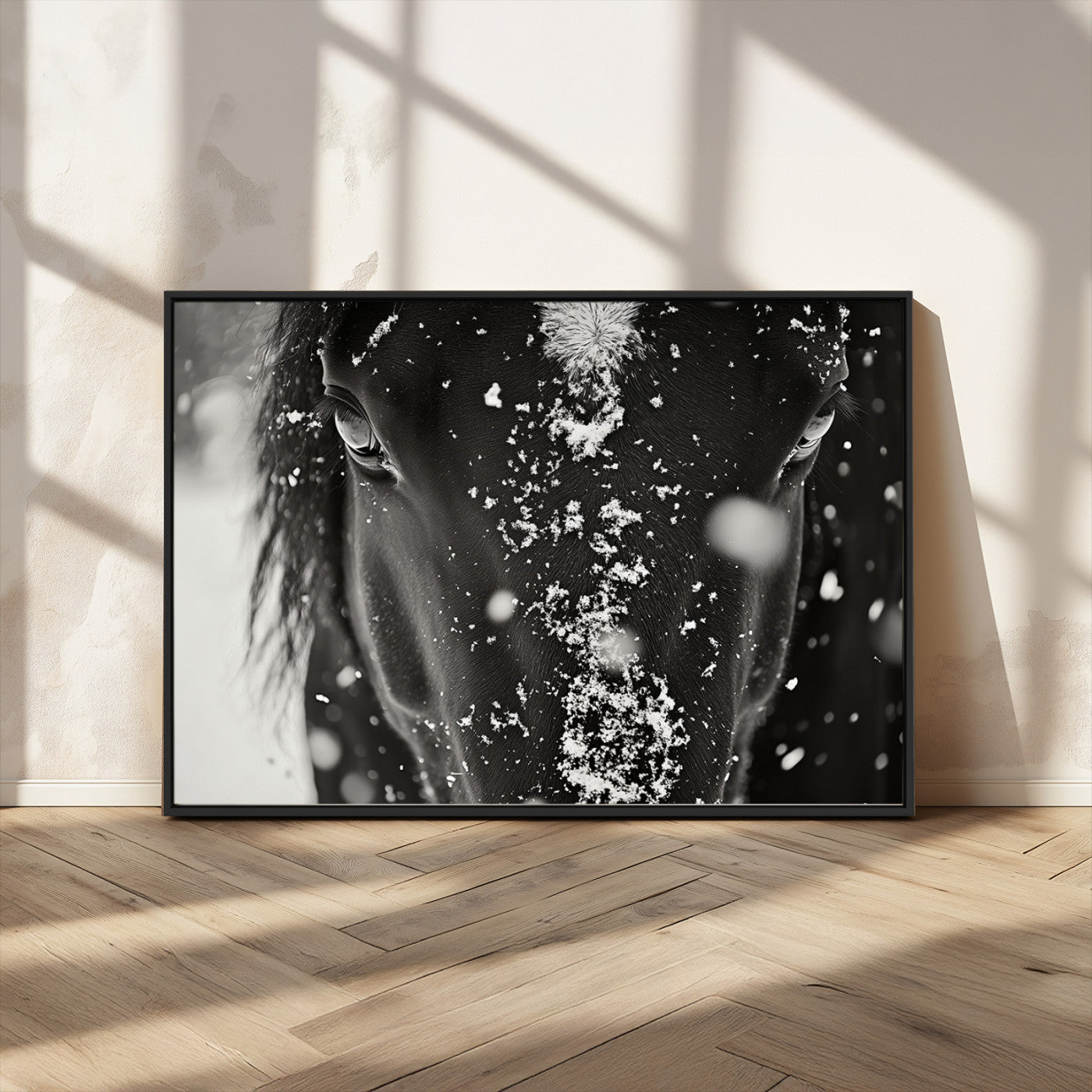 MGV-FC-36X24 - Winter Horse Snow Wall Art Canvas Print