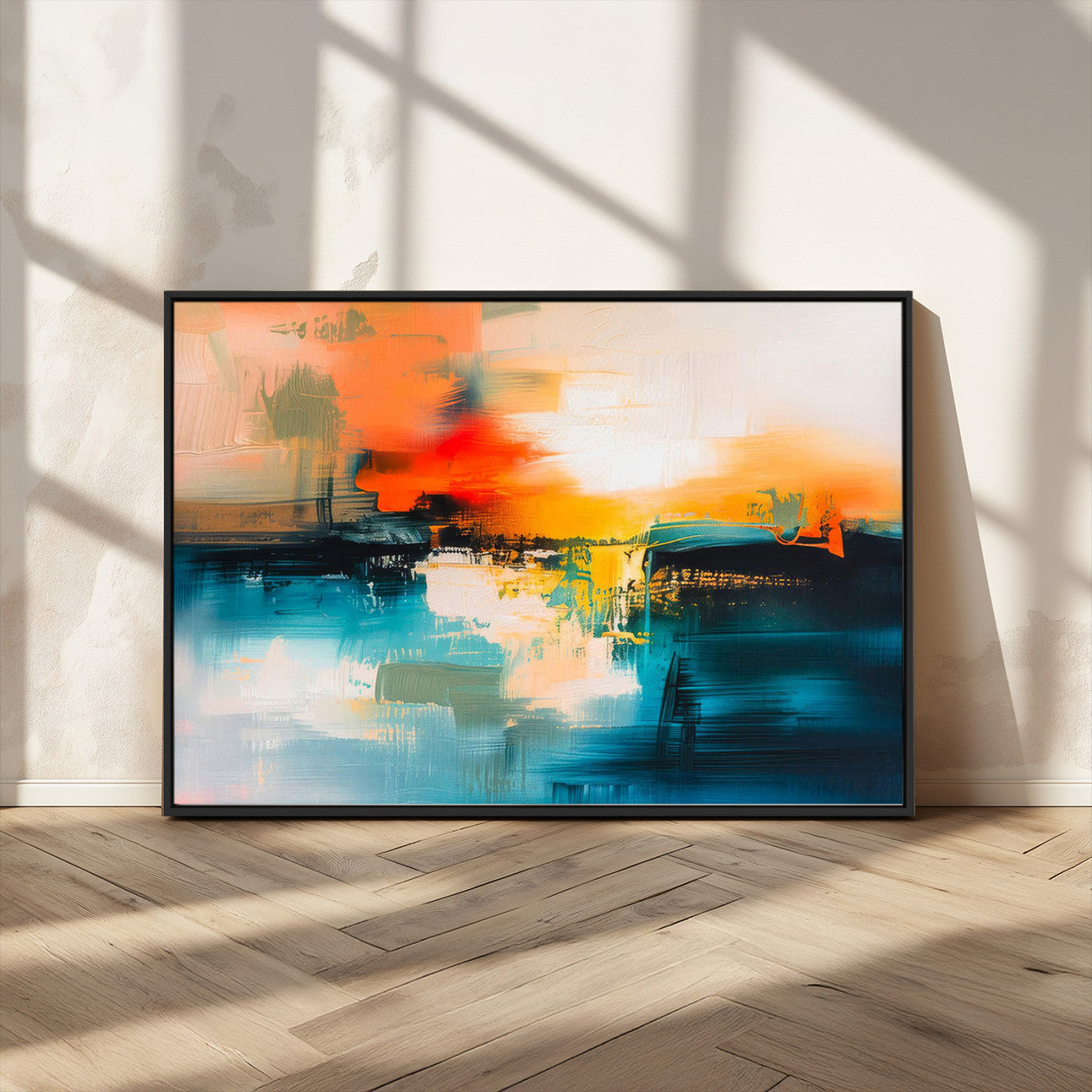 MGV-FC-36X24 - Colorful Abstract Wall Art | Bold Modern Canvas Print | Ready to Hang and Framed for Living Room or