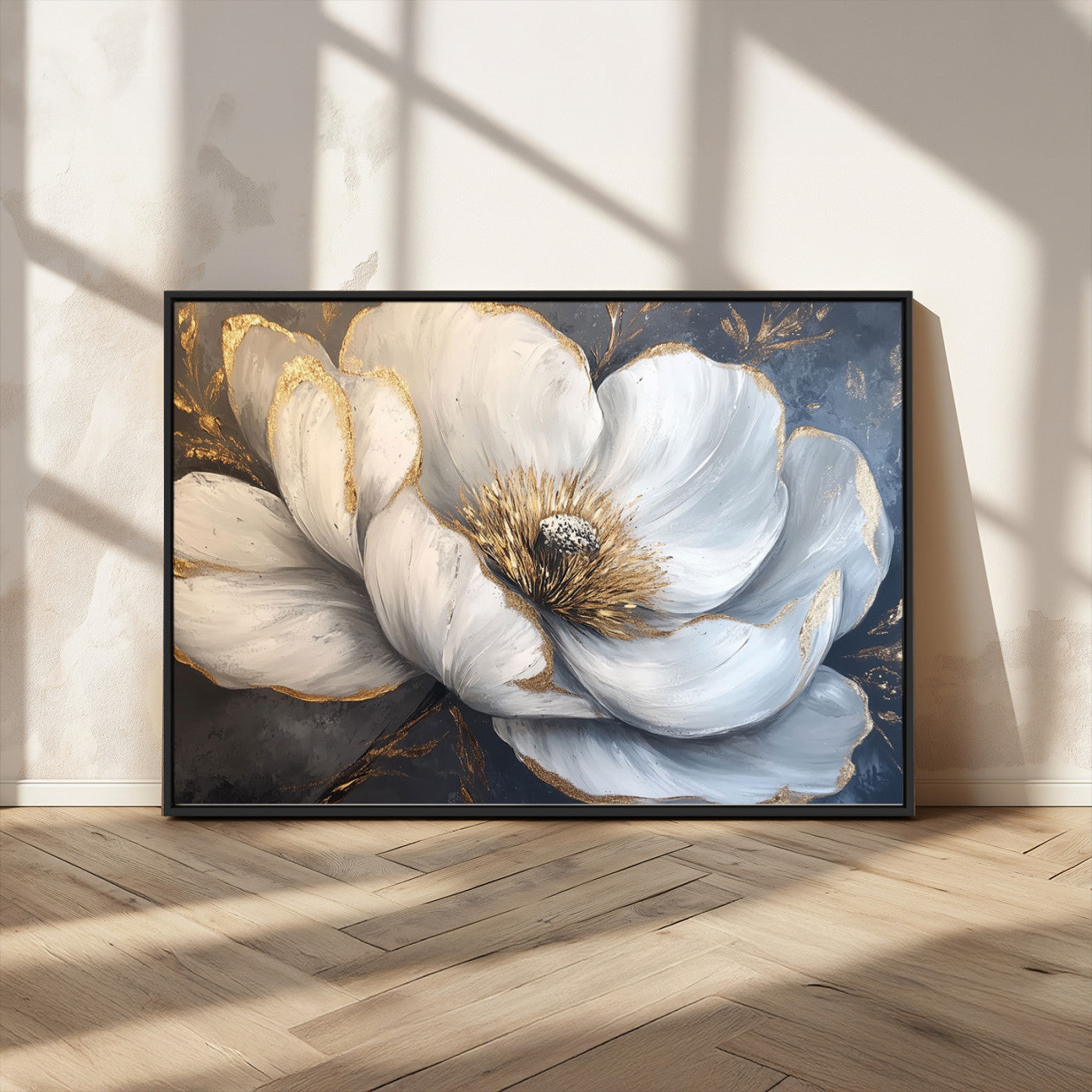 MGV-FC-36X24 - White Magnolia Flower Wall Art Canvas Print | Abstract Floral Wall Decor | Elegant Bloom Artwork |
