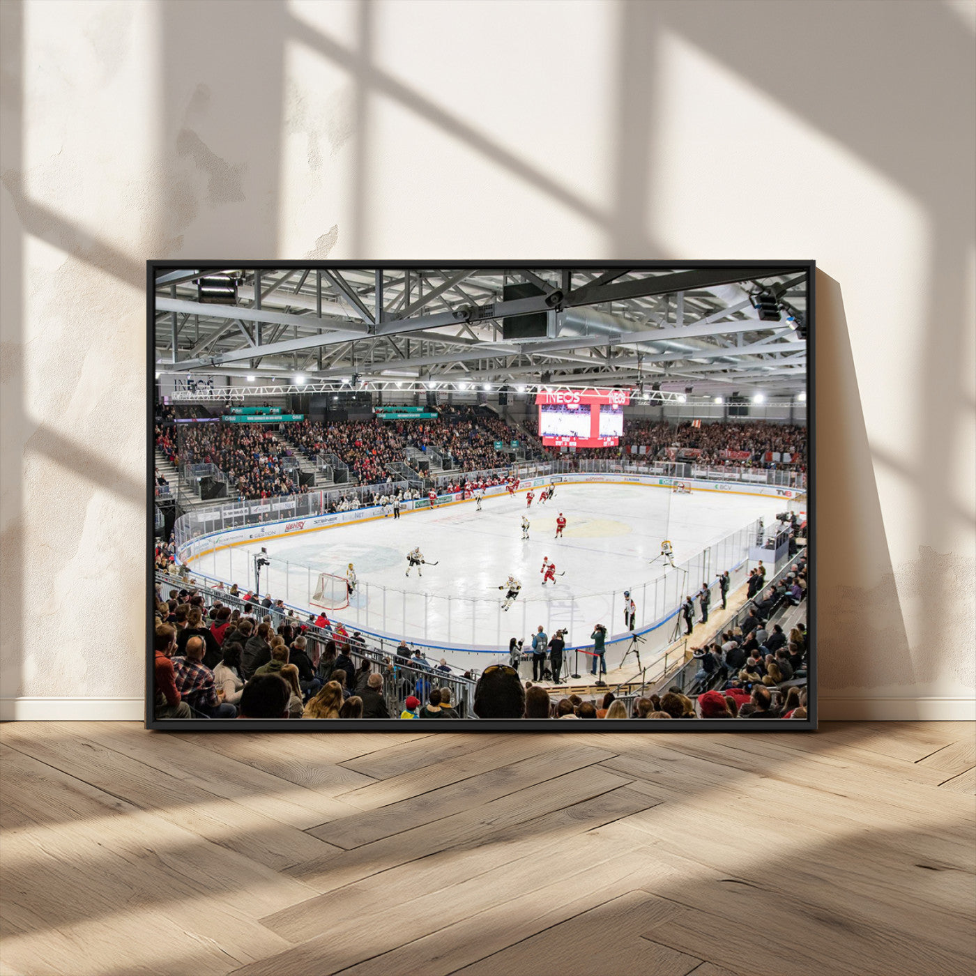 MGV-FC-36X24 - Lausanne Arena Ice Hockey Stadium Wall Art Canvas Print, Framed Lausanne Arena Ice Hockey Canvas
