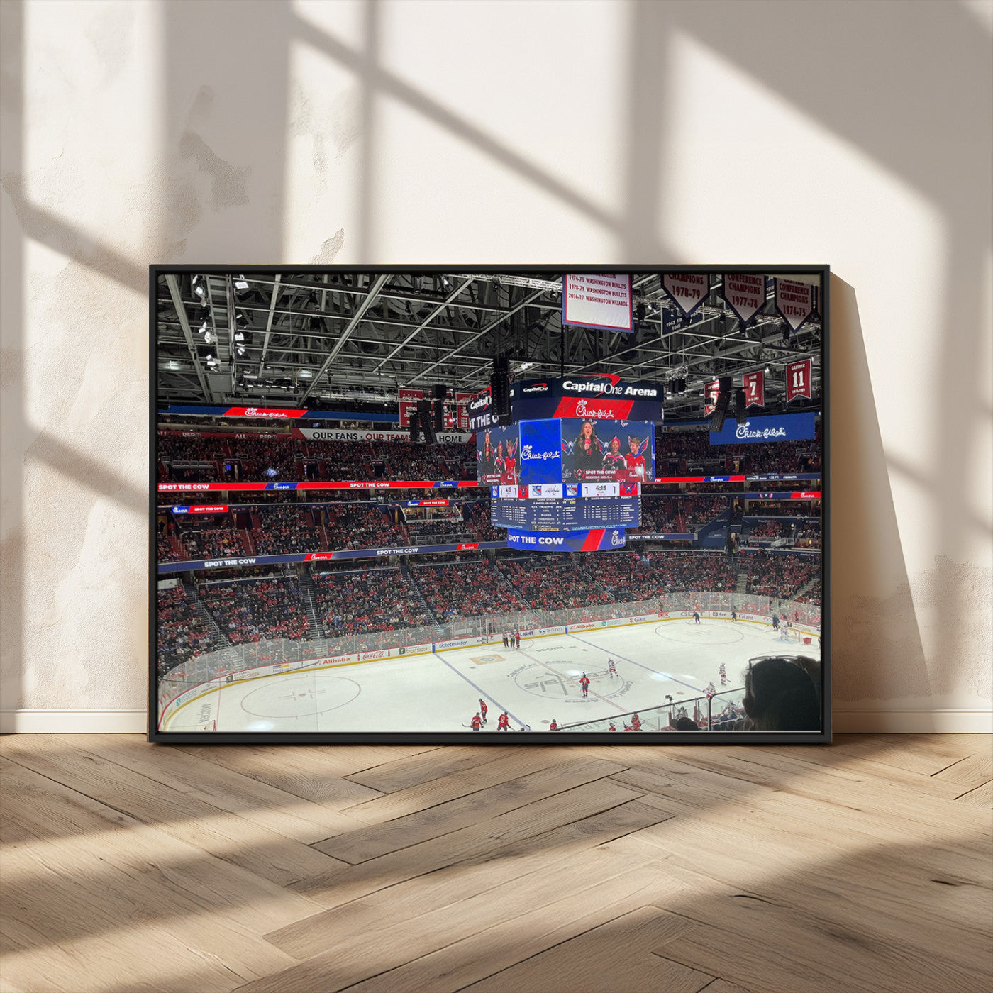 MGV-FC-36X24 - Washington Capitols New York Rangers Ice Hockey Game Stadium Wall Art Canvas Print