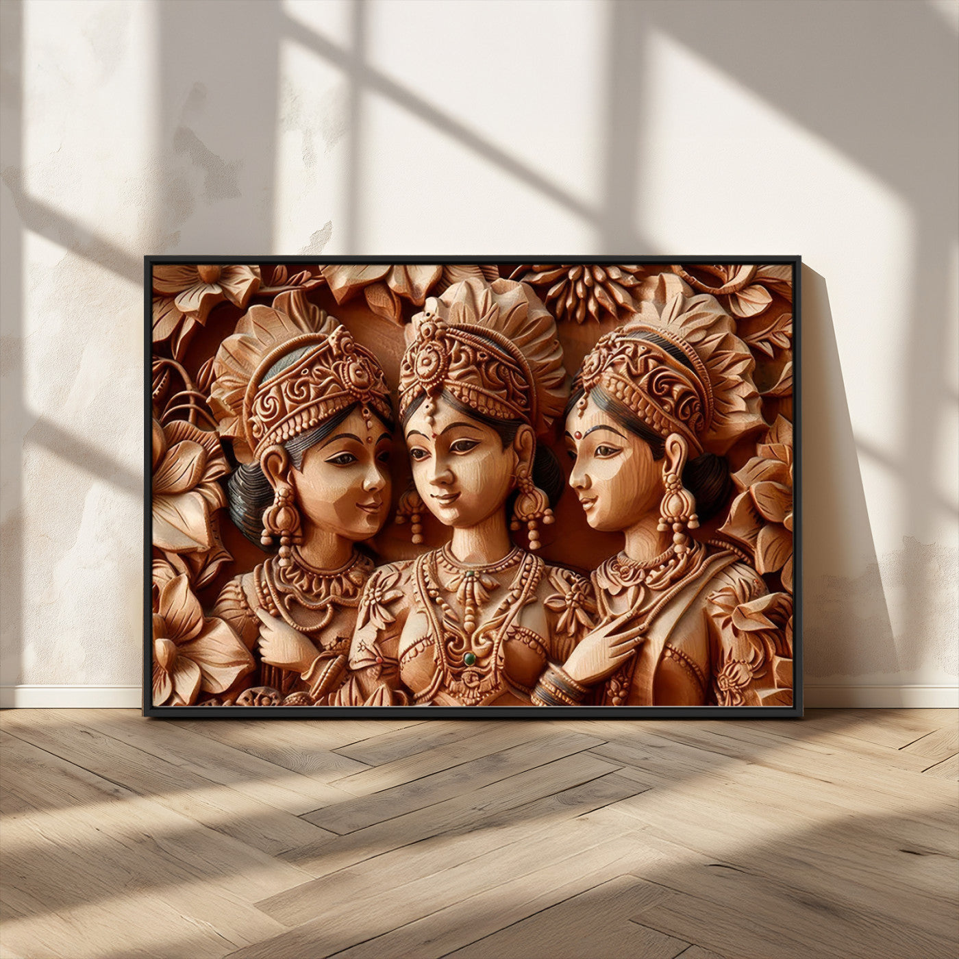 MGV-FC-36X24 - Indian Woman Statue Wall Art Canvas Print