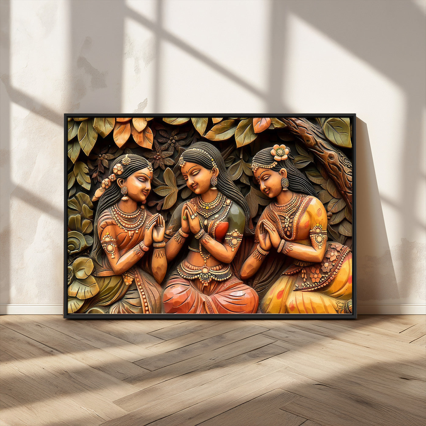 MGV-FC-36X24 - Indian Woman Statue Wall Art Canvas Print